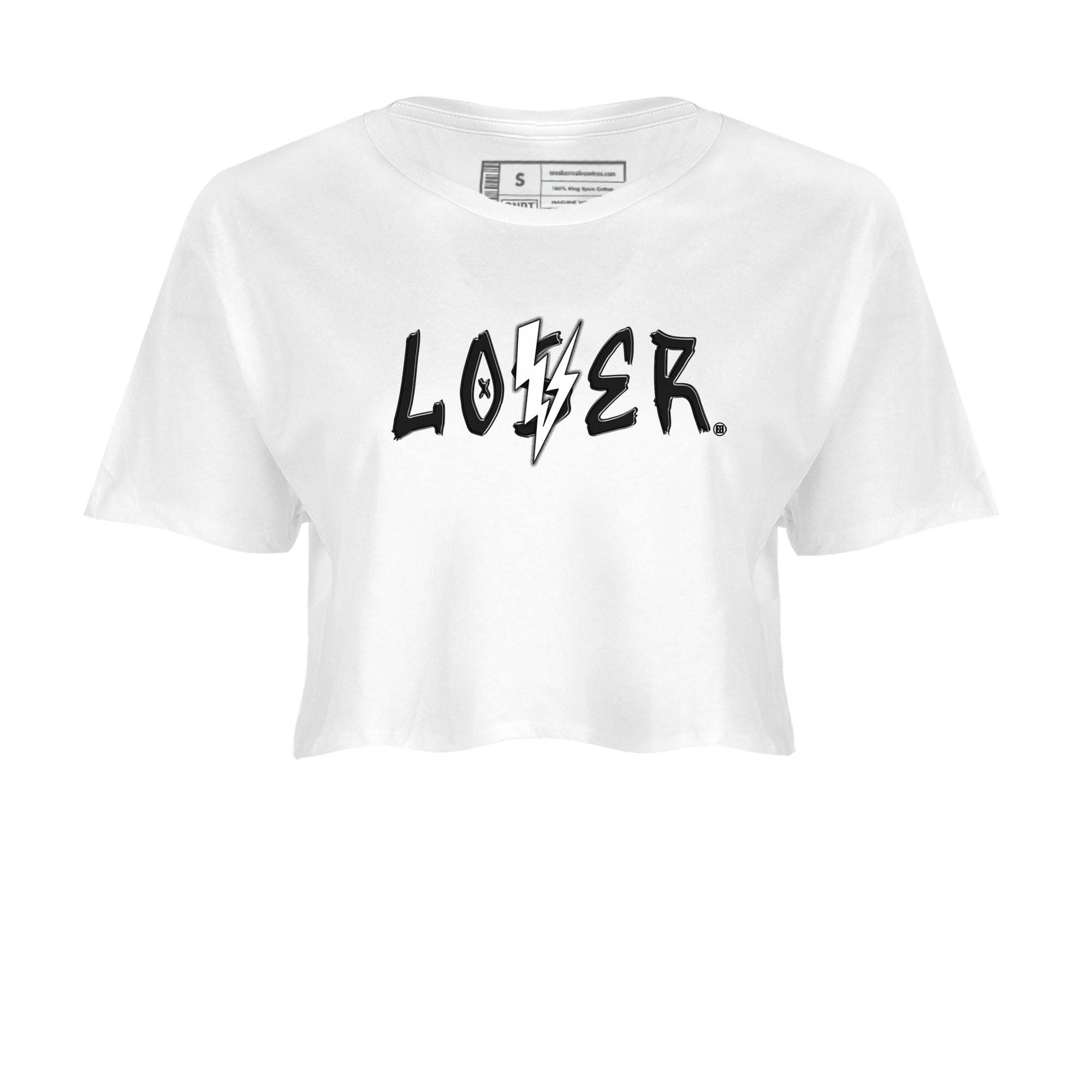 Air Jordan 4 White Thunder shirts to match jordans Loser Lover sneaker match tees Air Jordan 4 Retro White Thunder Drip Gear Zone streetwear brand White 2 crop tee