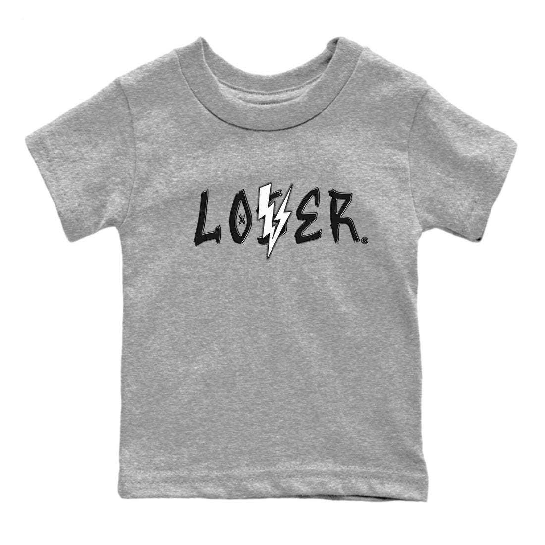 Air Jordan 4 White Thunder shirts to match jordans Loser Lover sneaker match tees Air Jordan 4 Retro White Thunder Drip Gear Zone streetwear brand Baby and Youth Heather Grey 2 cotton tee