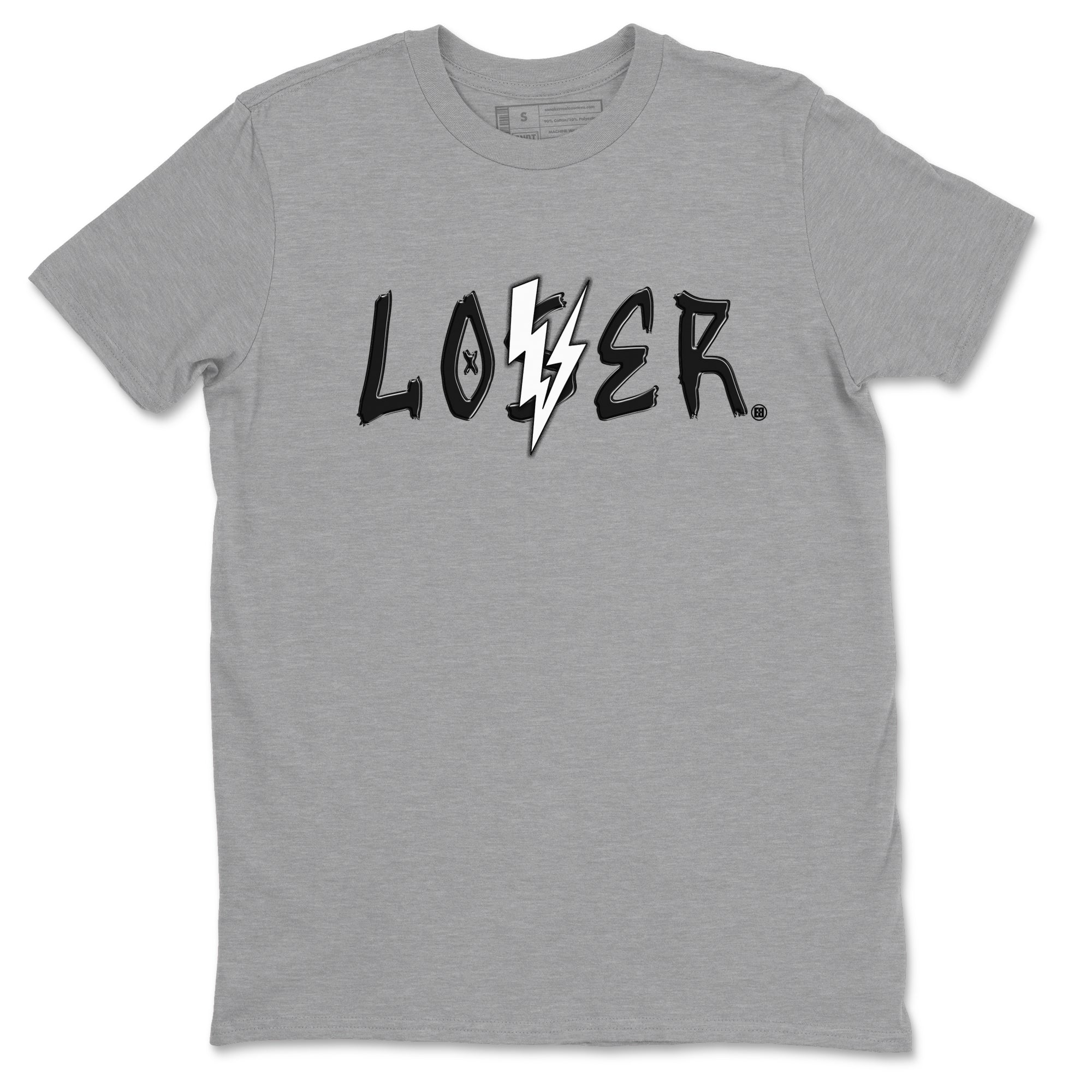 Air Jordan 4 White Thunder shirts to match jordans Loser Lover sneaker match tees Air Jordan 4 Retro White Thunder Drip Gear Zone streetwear brand Heather Grey 2 unisex cotton tee