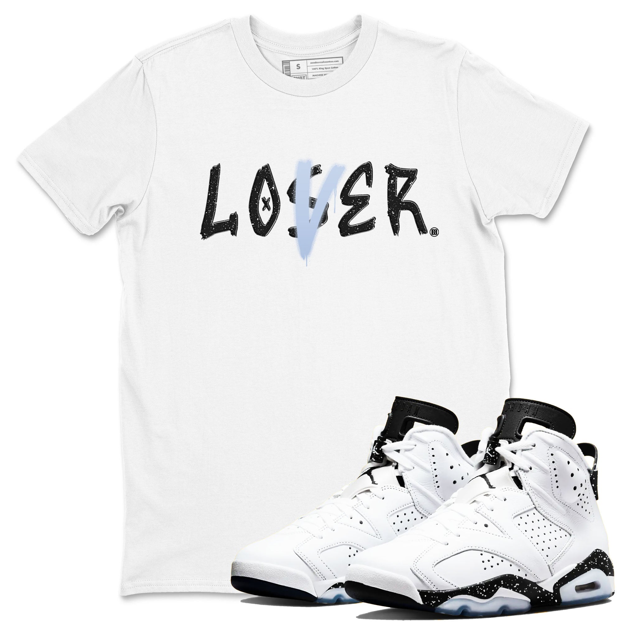 AJ6 White Black shirts to match jordans Loser Lover sneaker match tees Air Jordan 6 White Black Drip Gear Zone streetwear brand White 1 unisex cotton tee