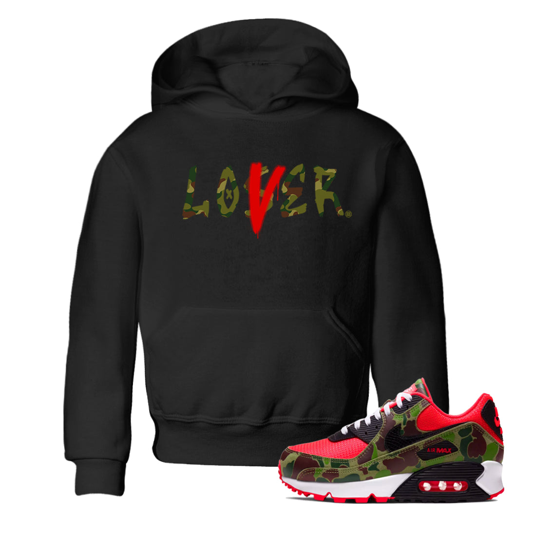 Air Max 90 Duck Camo shirts to match jordans Loser Lover sneaker match tees Air Max 90 Reverse Duck Camo match shoes to clothes Drip Gear Zone Youth Baby Black 1 tee