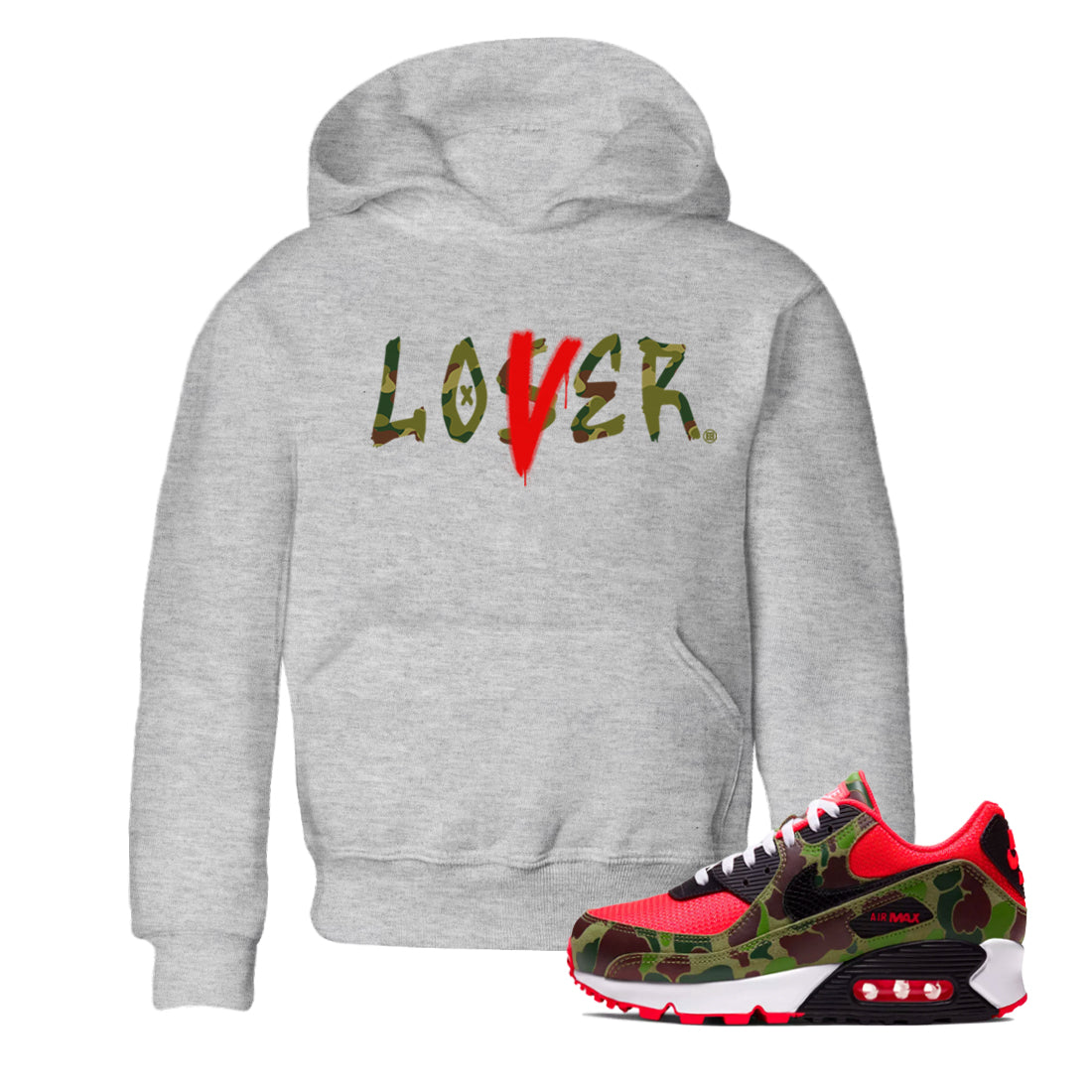 Air Max 90 Duck Camo shirts to match jordans Loser Lover sneaker match tees Air Max 90 Reverse Duck Camo match shoes to clothes Drip Gear Zone Youth Baby Heather Grey 1 tee
