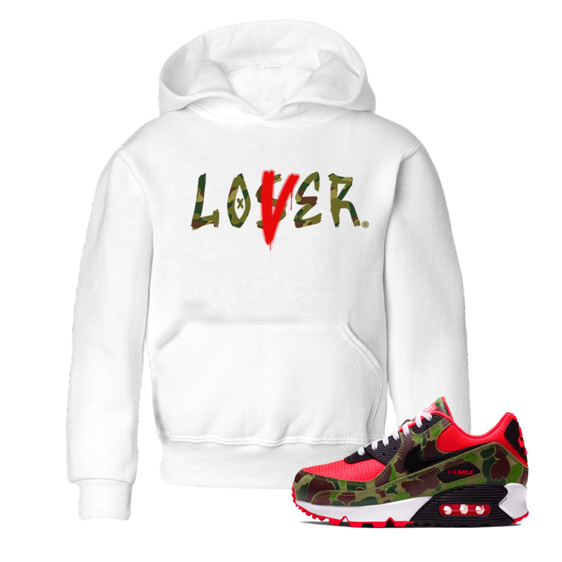 Air Max 90 Duck Camo shirts to match jordans Loser Lover sneaker match tees Air Max 90 Reverse Duck Camo match shoes to clothes Drip Gear Zone Youth Baby White 1 tee