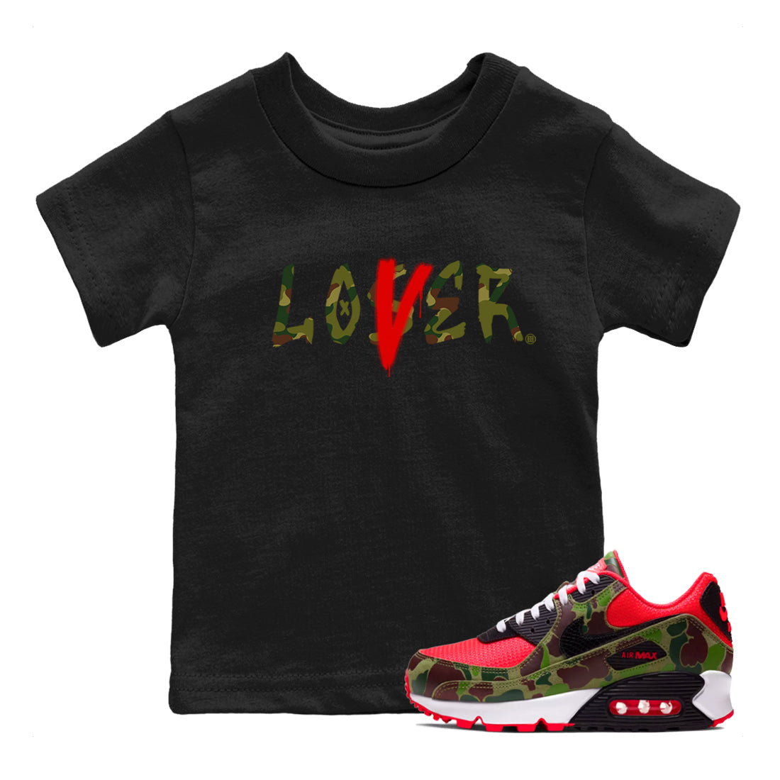 Air Max 90 Duck Camo shirts to match jordans Loser Lover sneaker match tees Air Max 90 Reverse Duck Camo match shoes to clothes Drip Gear Zone Youth Baby Black 1 tee