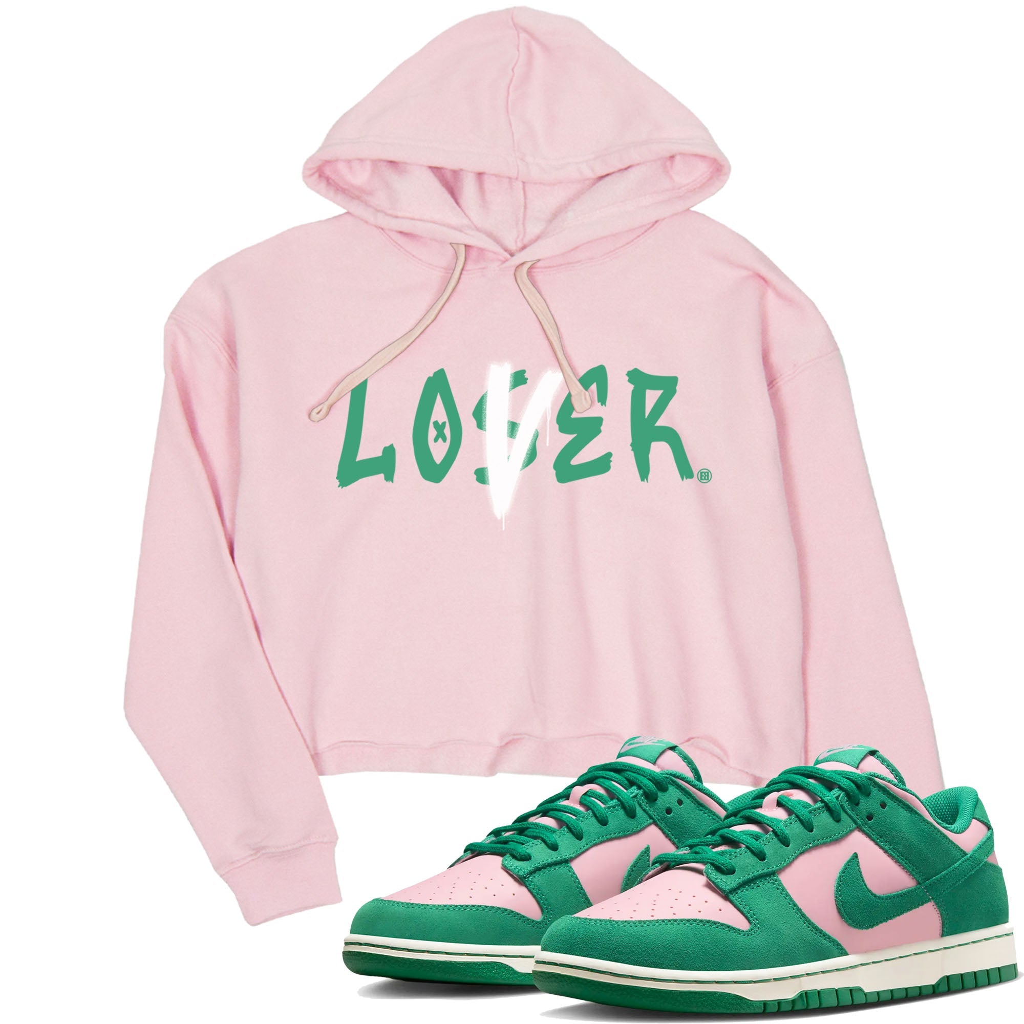 Dunk Low Medium Soft Pink Malachite shirt to match jordans Loser Lover sneaker tees Dunks Medium Soft Pink Malachite Streetwear Brand Drip Gear Zone Pink 1 crop length shirt