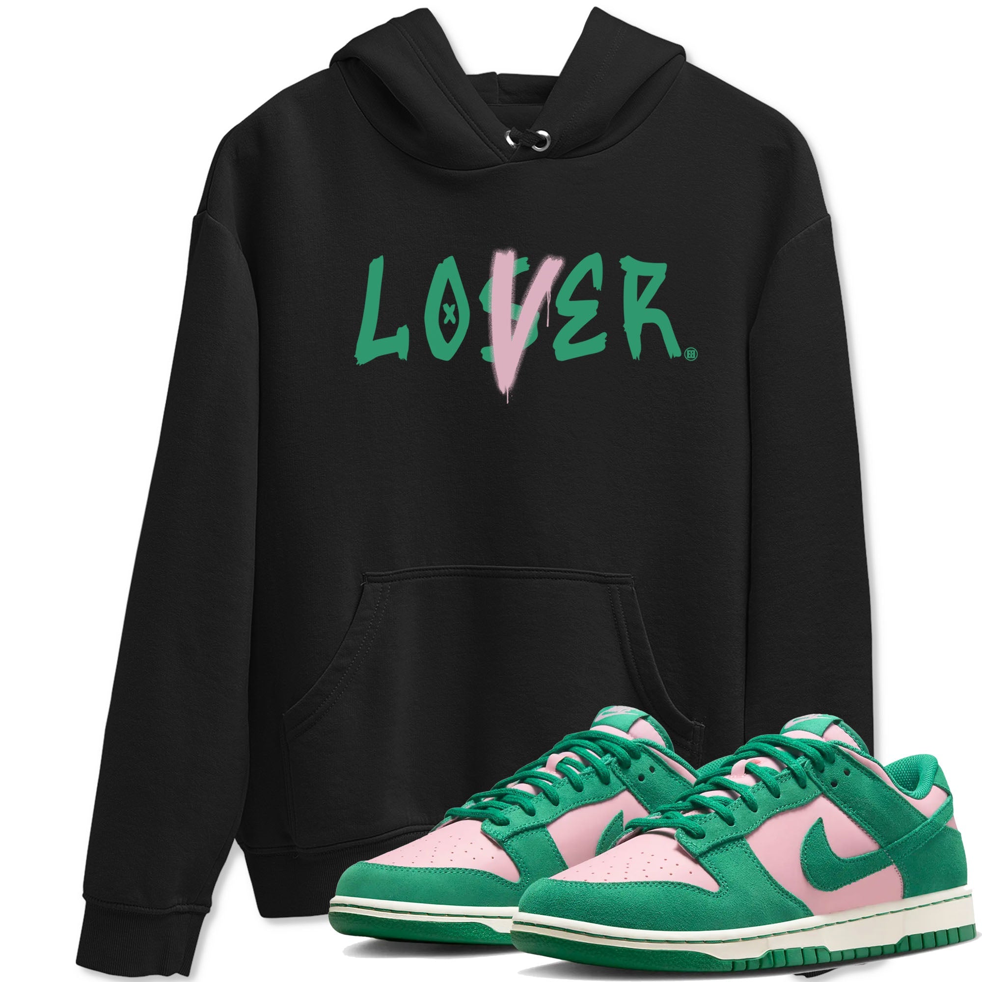 Dunk Low Medium Soft Pink Malachite shirt to match jordans Loser Lover sneaker tees Dunks Medium Soft Pink Malachite Streetwear Brand Drip Gear Zone unisex cotton Black 1 crew neck shirt