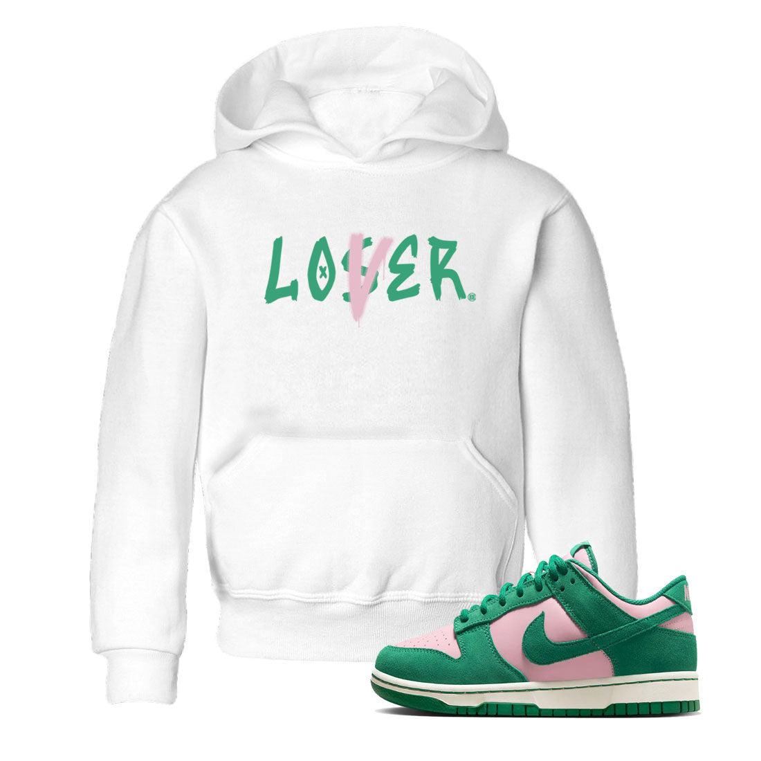 Dunk Low Medium Soft Pink Malachite shirt to match jordans Loser Lover sneaker tees Dunks Medium Soft Pink Malachite Streetwear Brand Drip Gear Zone baby toddler White 1 cotton Shirt