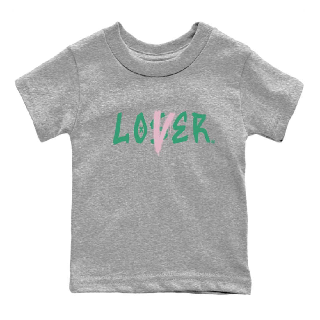 Dunk Low Medium Soft Pink Malachite shirt to match jordans Loser Lover sneaker tees Dunks Medium Soft Pink Malachite Streetwear Brand Drip Gear Zone baby toddler Heather Grey 2 cotton Shirt