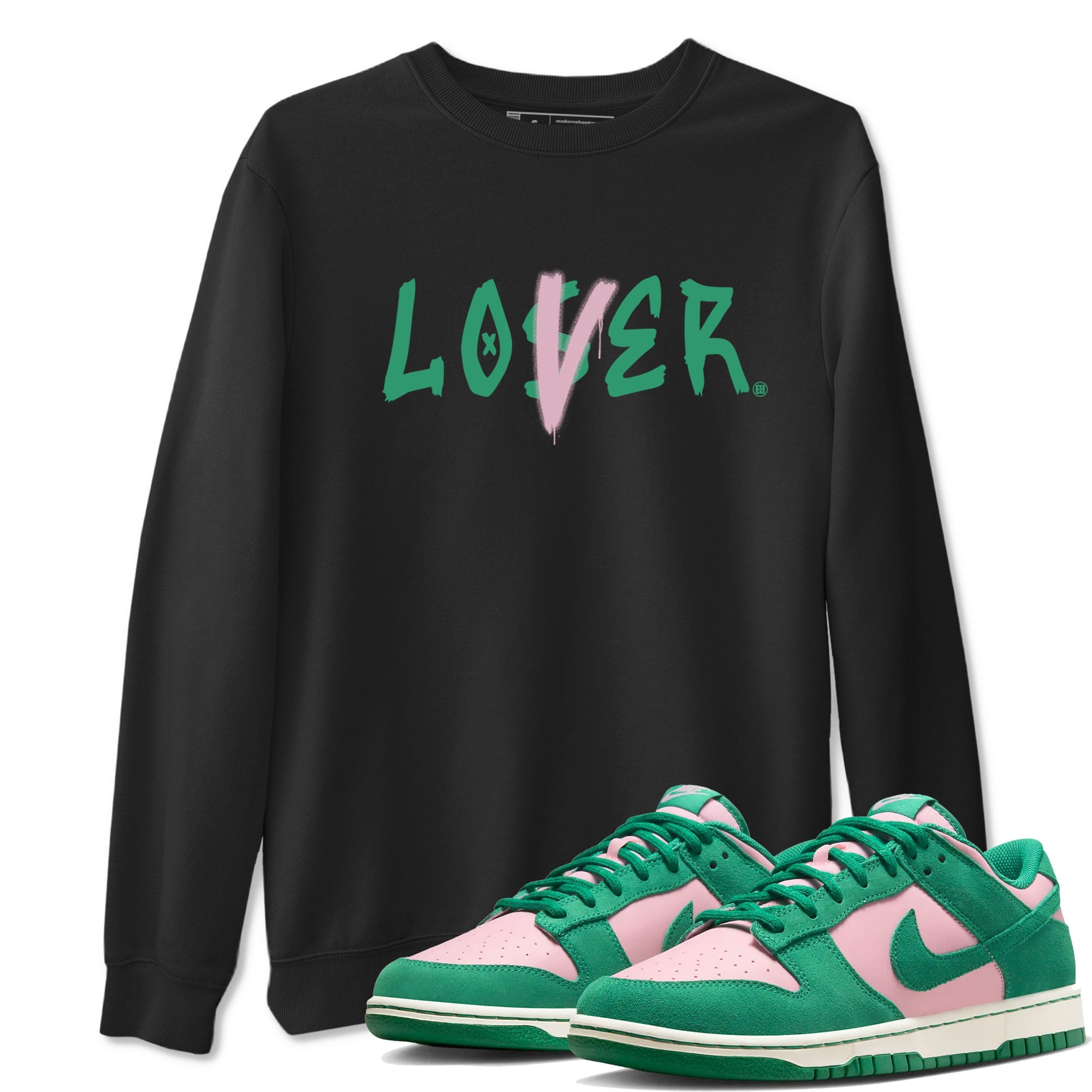 Dunk Low Medium Soft Pink Malachite shirt to match jordans Loser Lover sneaker tees Dunks Medium Soft Pink Malachite Streetwear Brand Drip Gear Zone unisex cotton Black 1 crew neck shirt