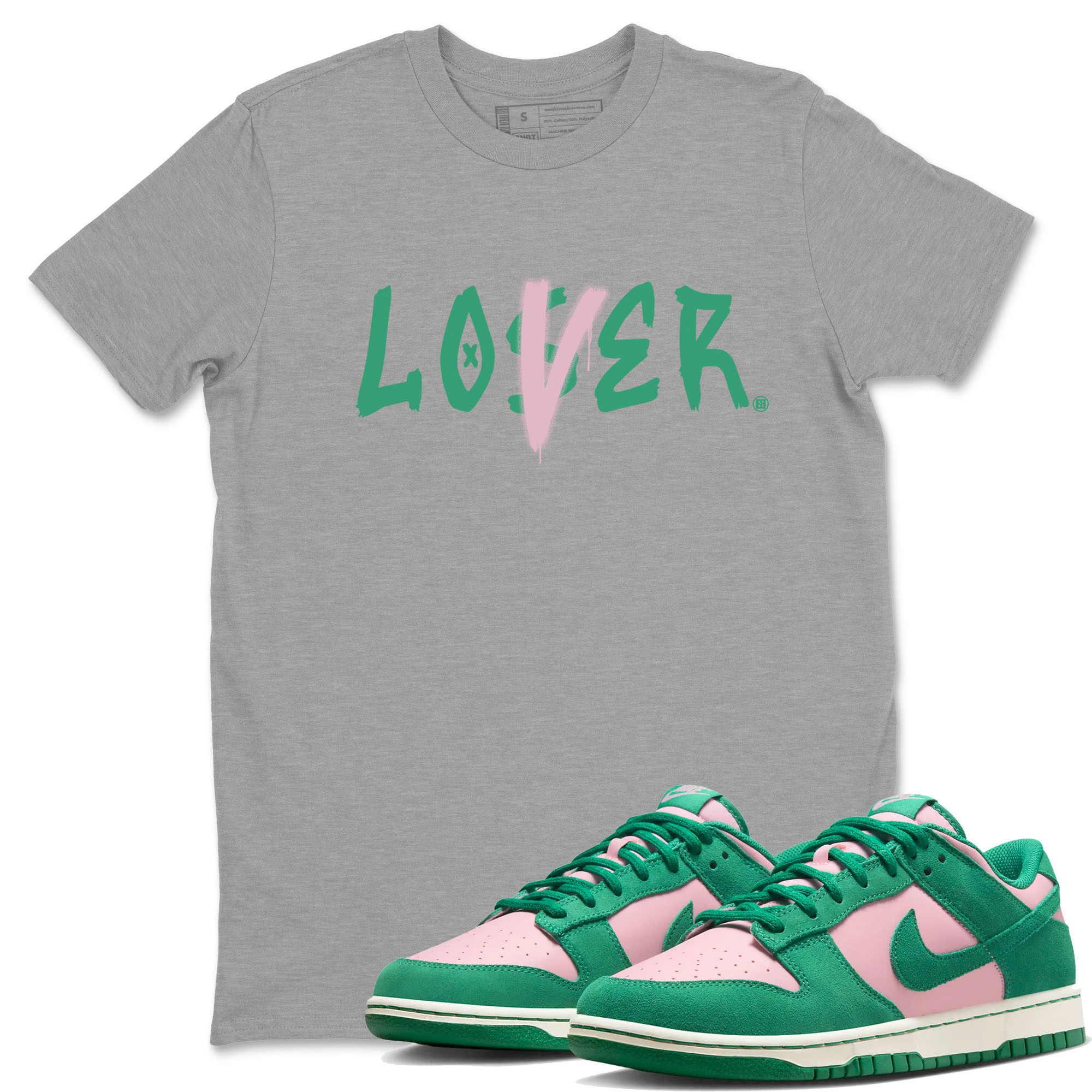 Dunk Low Medium Soft Pink Malachite shirt to match jordans Loser Lover sneaker tees Dunks Medium Soft Pink Malachite Streetwear Brand Drip Gear Zone unisex cotton Heather Grey 1 crew neck shirt