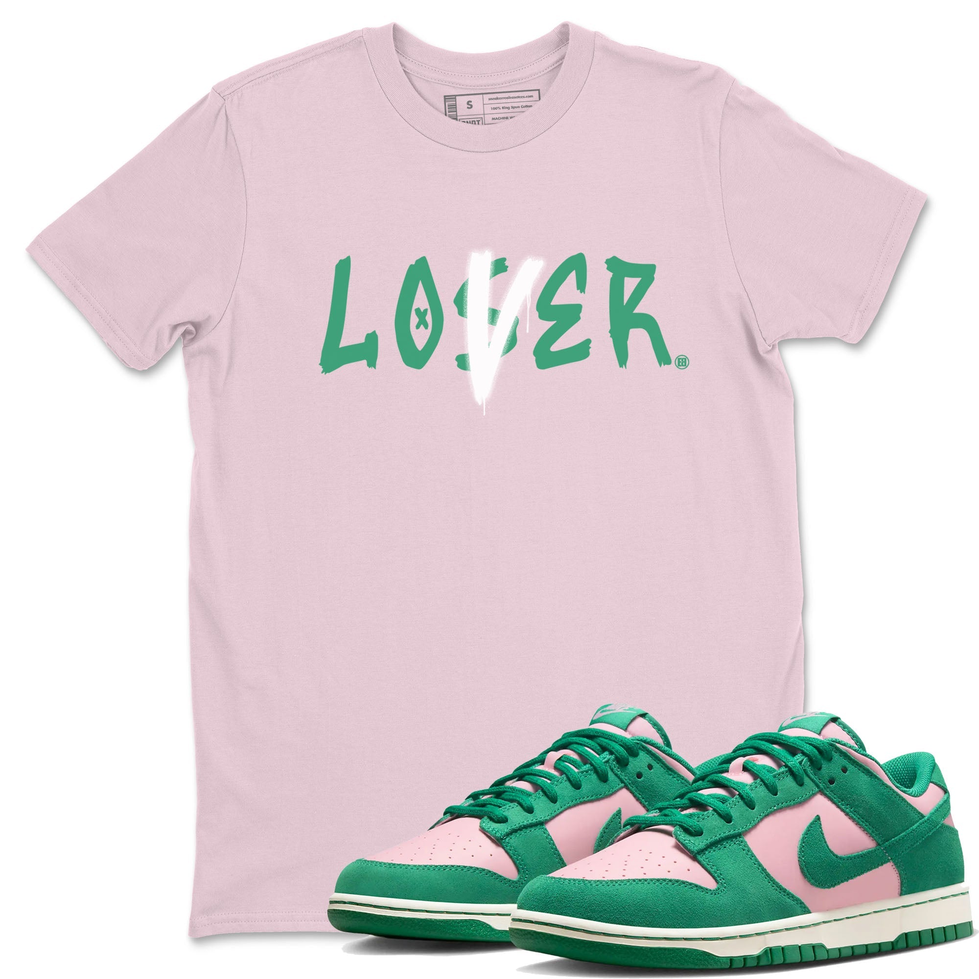 Dunk Low Medium Soft Pink Malachite shirt to match jordans Loser Lover sneaker tees Dunks Medium Soft Pink Malachite Streetwear Brand Drip Gear Zone unisex cotton Pink 1 crew neck shirt