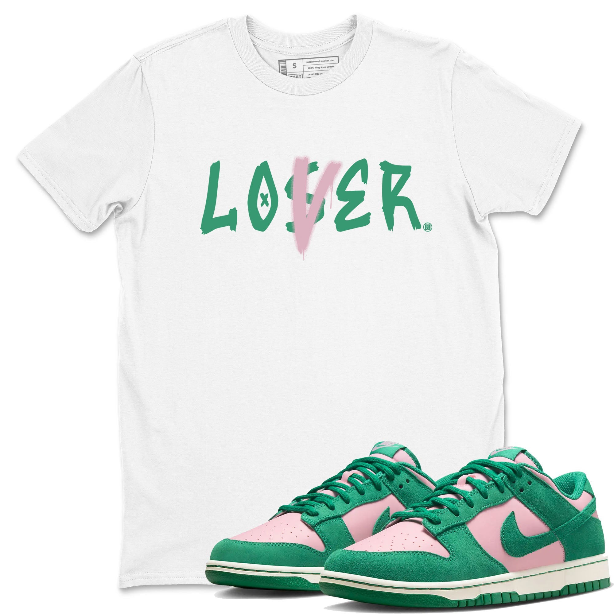 Dunk Low Medium Soft Pink Malachite shirt to match jordans Loser Lover sneaker tees Dunks Medium Soft Pink Malachite Streetwear Brand Drip Gear Zone unisex cotton White 1 crew neck shirt