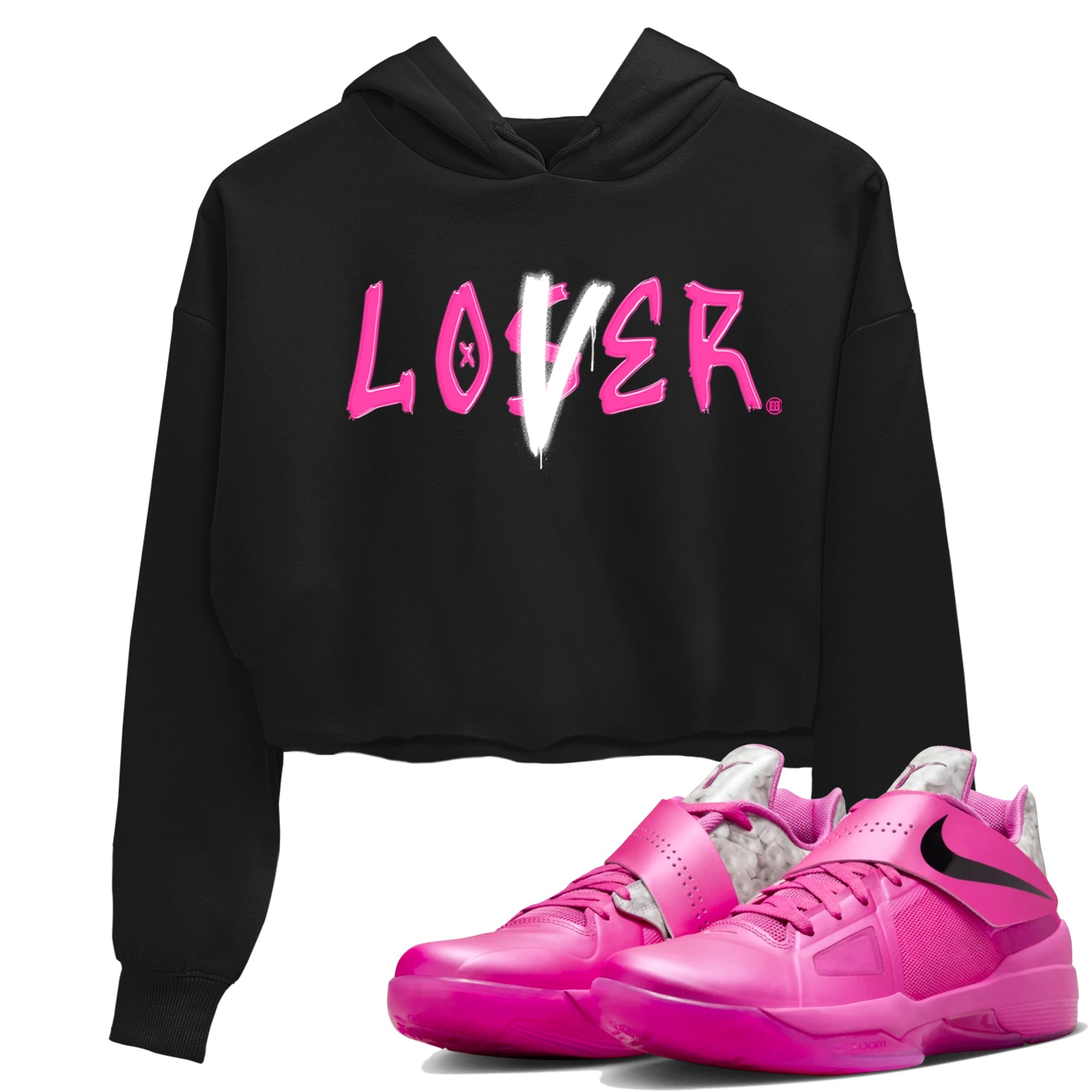 Nike KD 4 Retro Aunt Pearl shirts to match jordans Loser Lover sneaker match tees Nike KD 4 Aunt Pearl match shoes to clothes Drip Gear Zone unisex cotton Black 1 crop tee