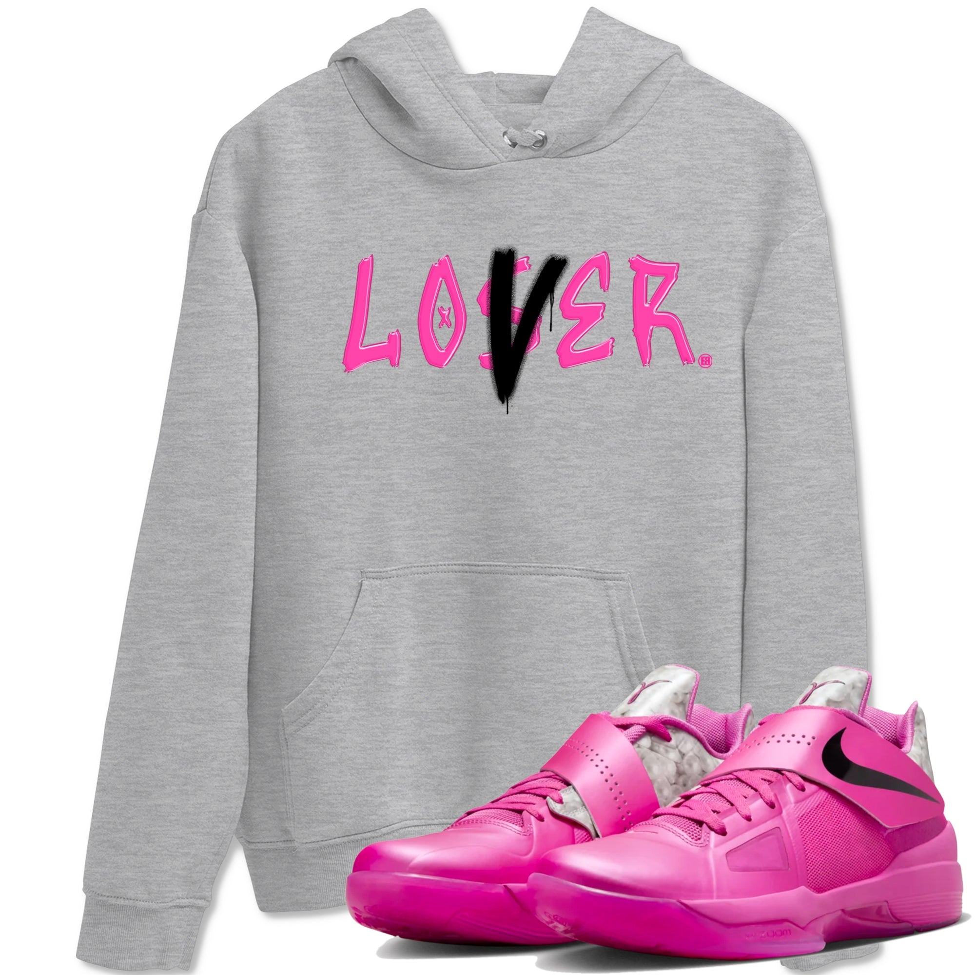 Nike KD 4 Retro Aunt Pearl shirts to match jordans Loser Lover sneaker match tees Nike KD 4 Aunt Pearl match shoes to clothes Drip Gear Zone unisex cotton Heather Grey 1 shirts