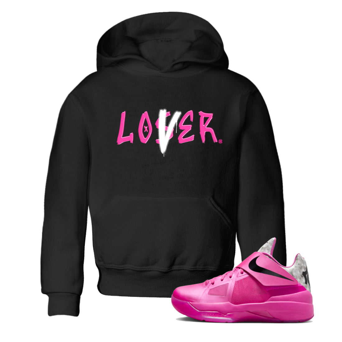 Nike KD 4 Retro Aunt Pearl shirts to match jordans Loser Lover sneaker match tees Nike KD 4 Aunt Pearl match shoes to clothes Drip Gear Zone Youth Baby Black 1 tee