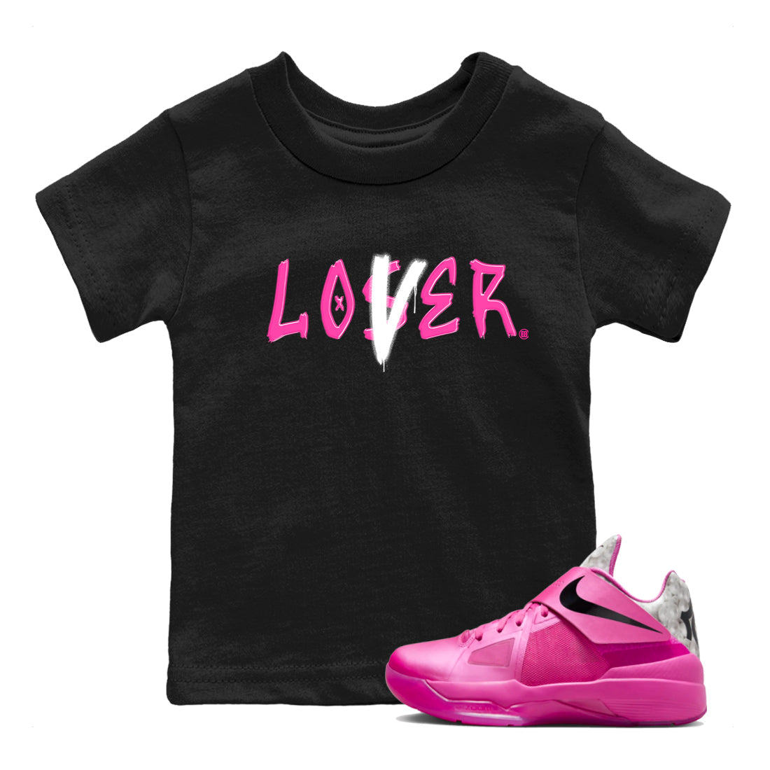 Nike KD 4 Retro Aunt Pearl shirts to match jordans Loser Lover sneaker match tees Nike KD 4 Aunt Pearl match shoes to clothes Drip Gear Zone Youth Baby Black 1 tee