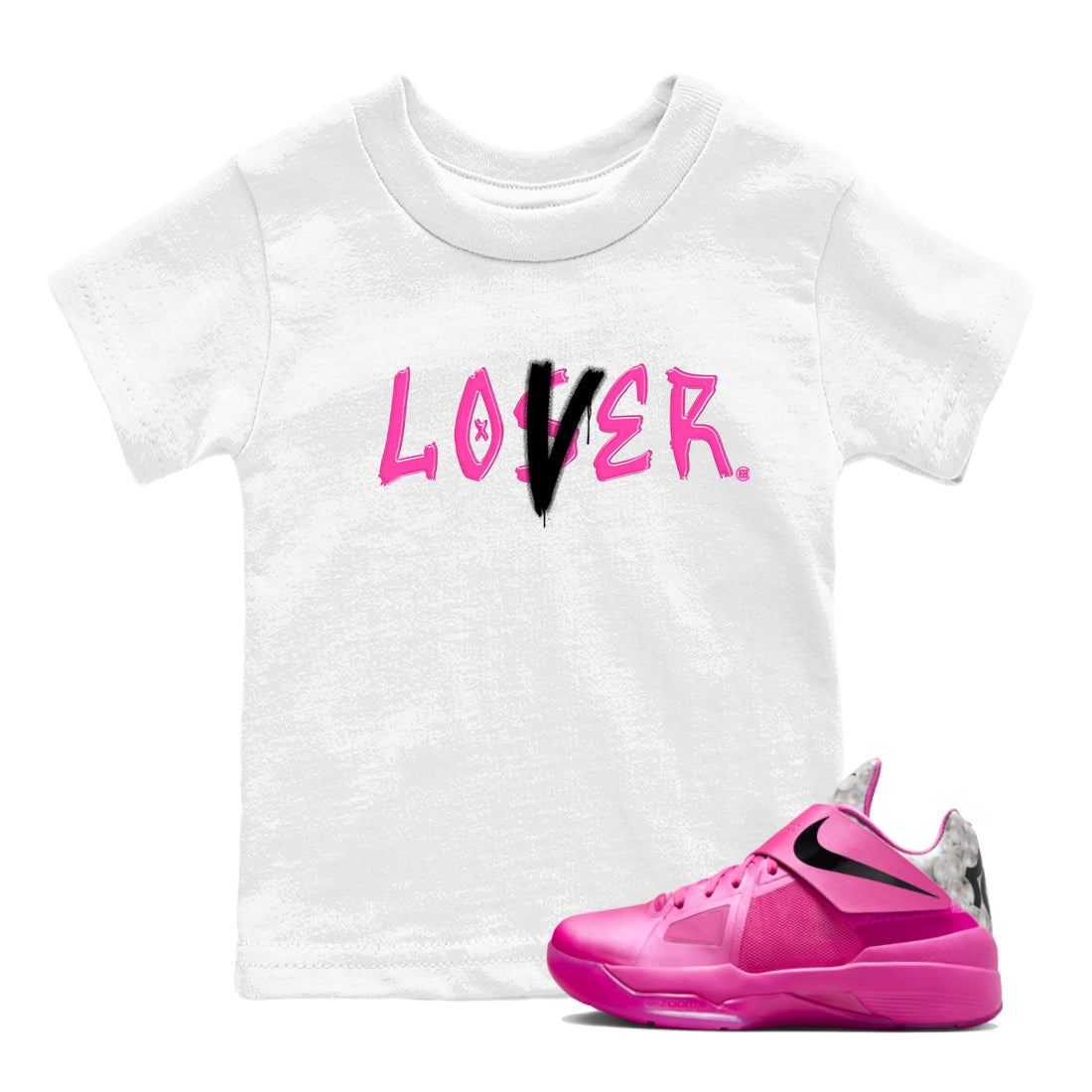 Nike KD 4 Retro Aunt Pearl shirts to match jordans Loser Lover sneaker match tees Nike KD 4 Aunt Pearl match shoes to clothes Drip Gear Zone Youth Baby White 1 tee