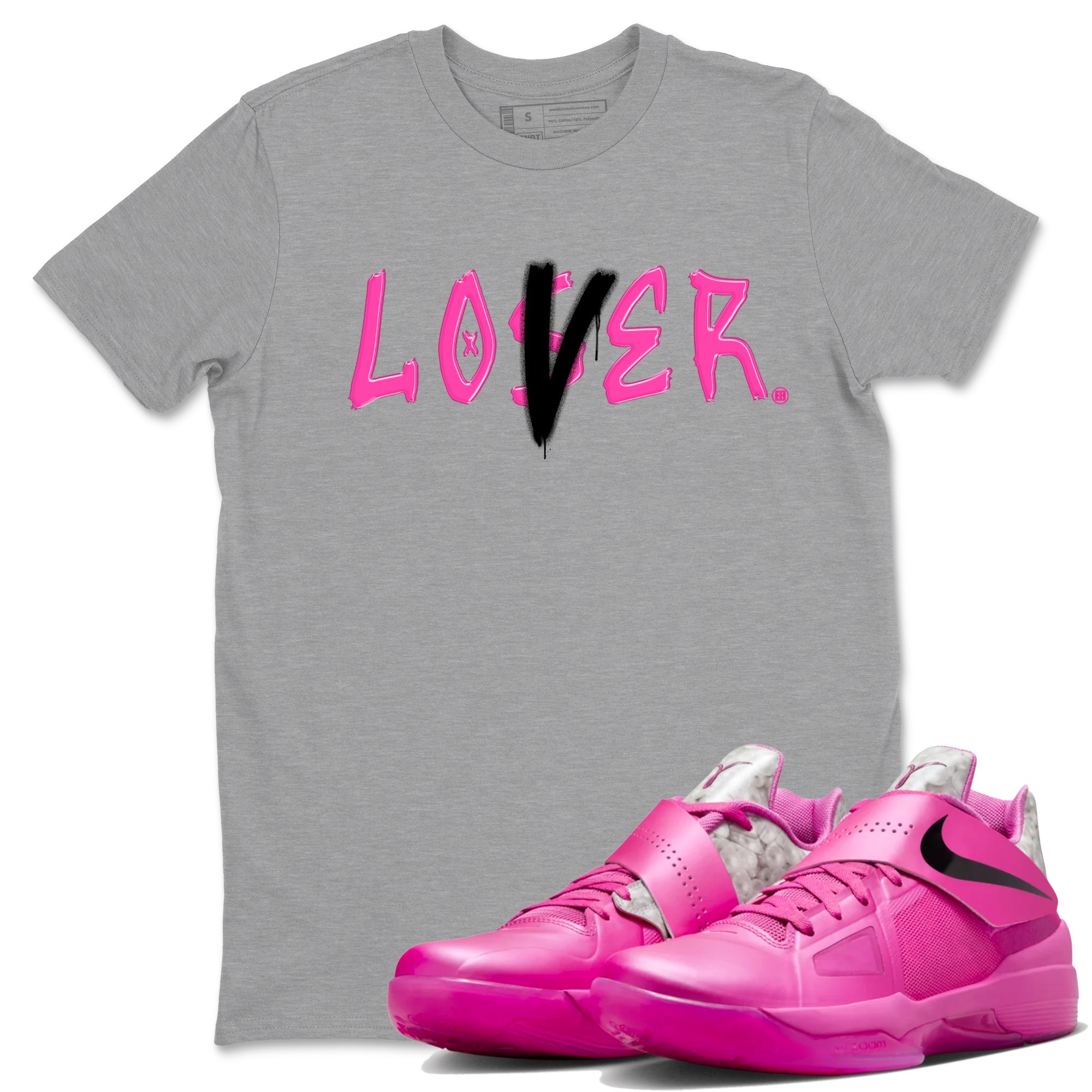 Nike KD 4 Retro Aunt Pearl shirts to match jordans Loser Lover sneaker match tees Nike KD 4 Aunt Pearl match shoes to clothes Drip Gear Zone unisex cotton Heather Grey 1 shirts