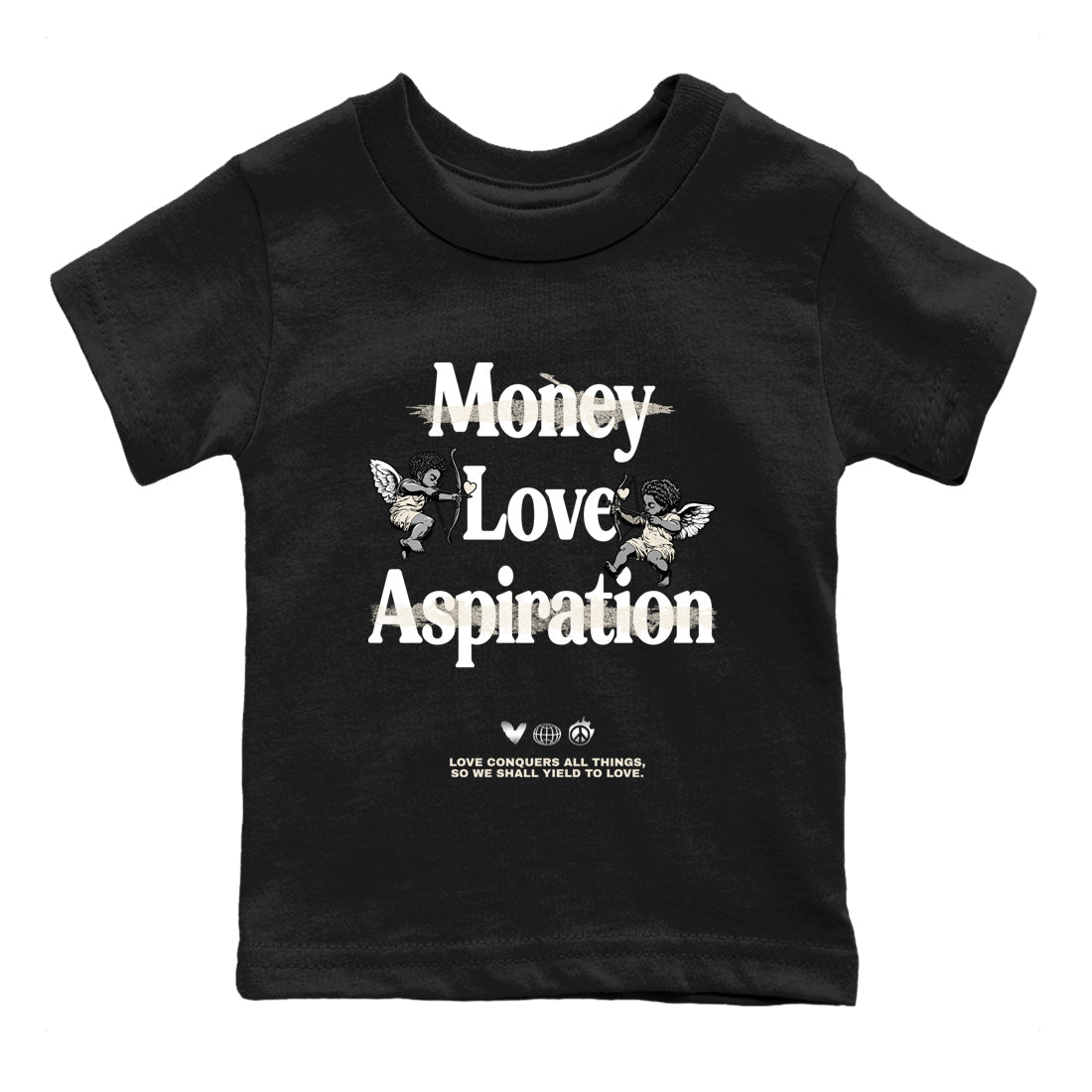 11s Grand Finale Sneaker match tees  Sneaker Tees To Match Jordan 11 Grand Finale Sneakers  Love Conquers All Things Kids Graphic T-Shirt Black 2