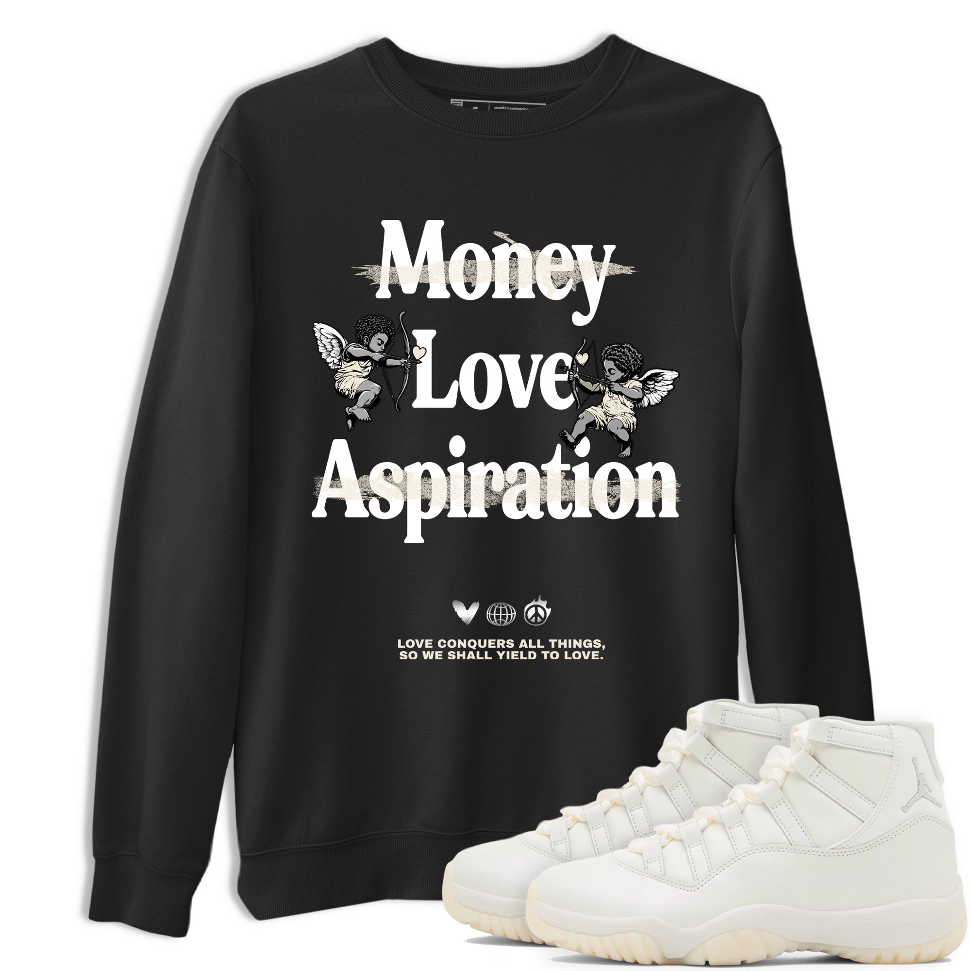 11s Grand Finale Sneaker match tees  Sneaker Tees To Match Jordan 11 Grand Finale Sneakers  Love Conquers All Things Graphic Tee Black 1