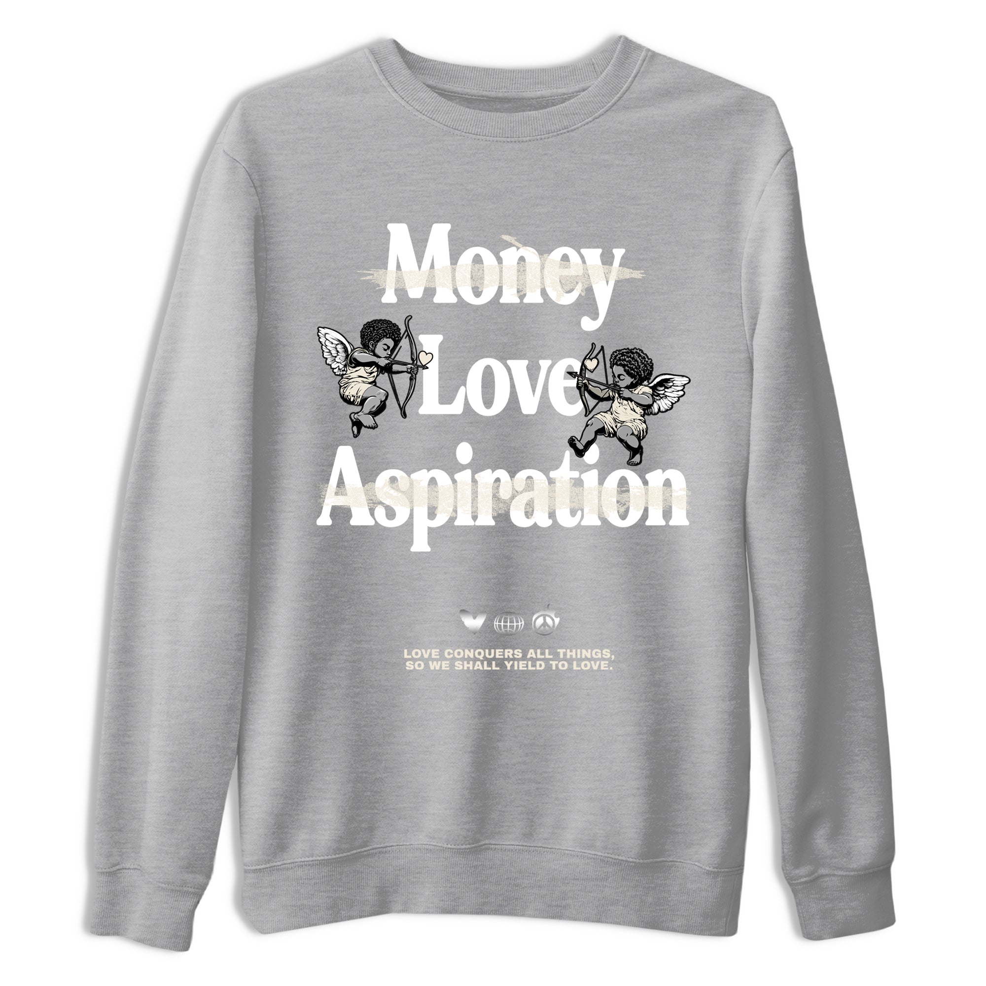 11s Grand Finale Sneaker match tees  Sneaker Tees To Match Jordan 11 Grand Finale Sneakers  Love Conquers All Things Graphic Tee Heather Grey 2