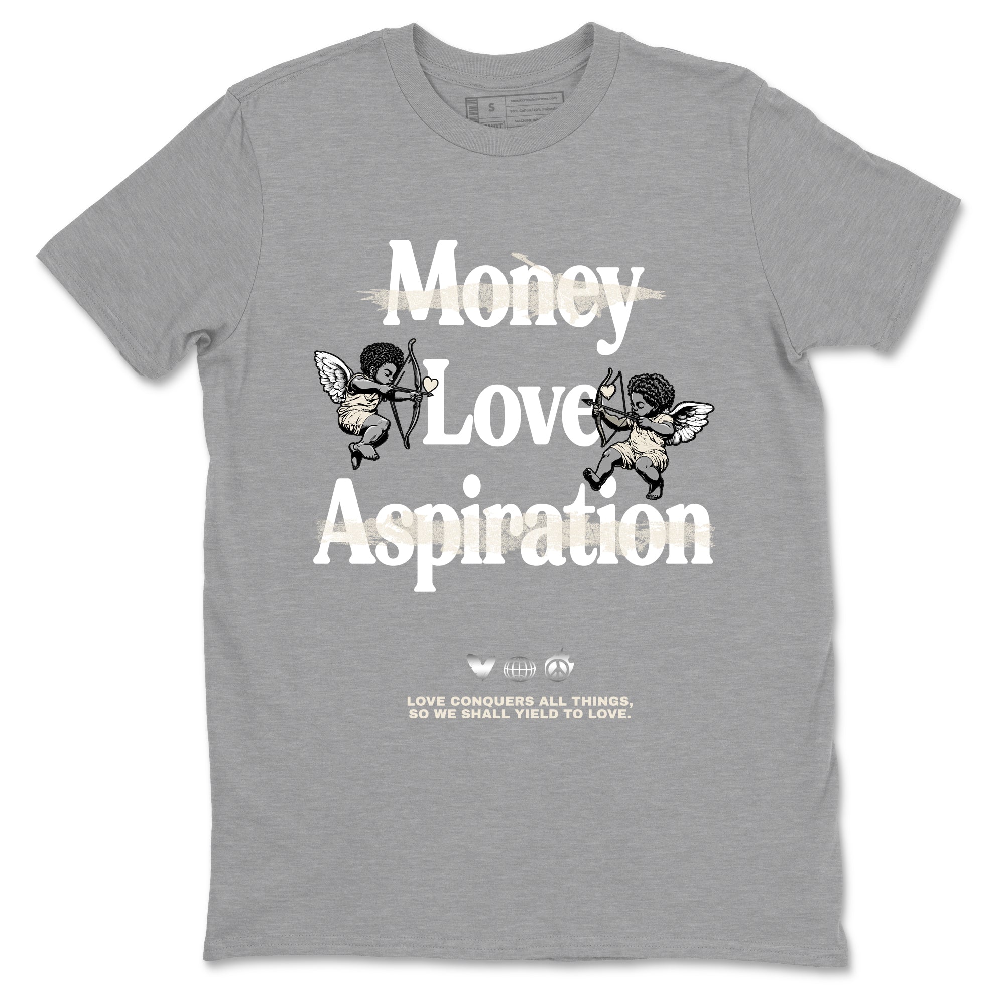 11s Grand Finale Sneaker match tees  Sneaker Tees To Match Jordan 11 Grand Finale Sneakers  Love Conquers All Things Graphic Tee Heather Grey 2