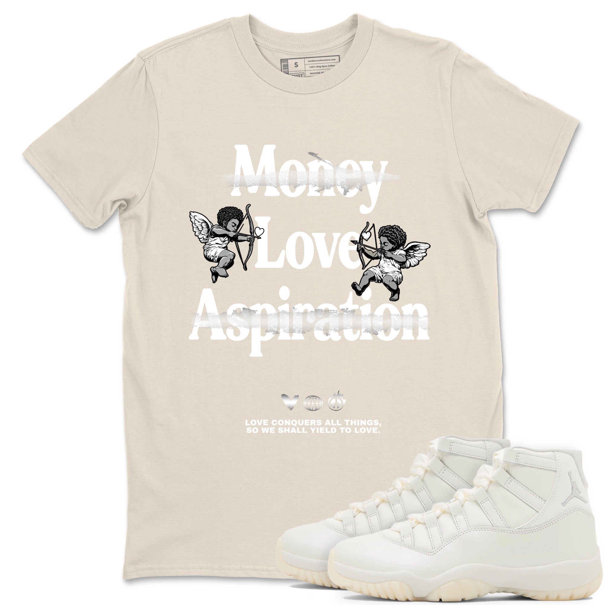 11s Grand Finale Sneaker match tees  Sneaker Tees To Match Jordan 11 Grand Finale Sneakers  Love Conquers All Things Graphic Tee Natural 1