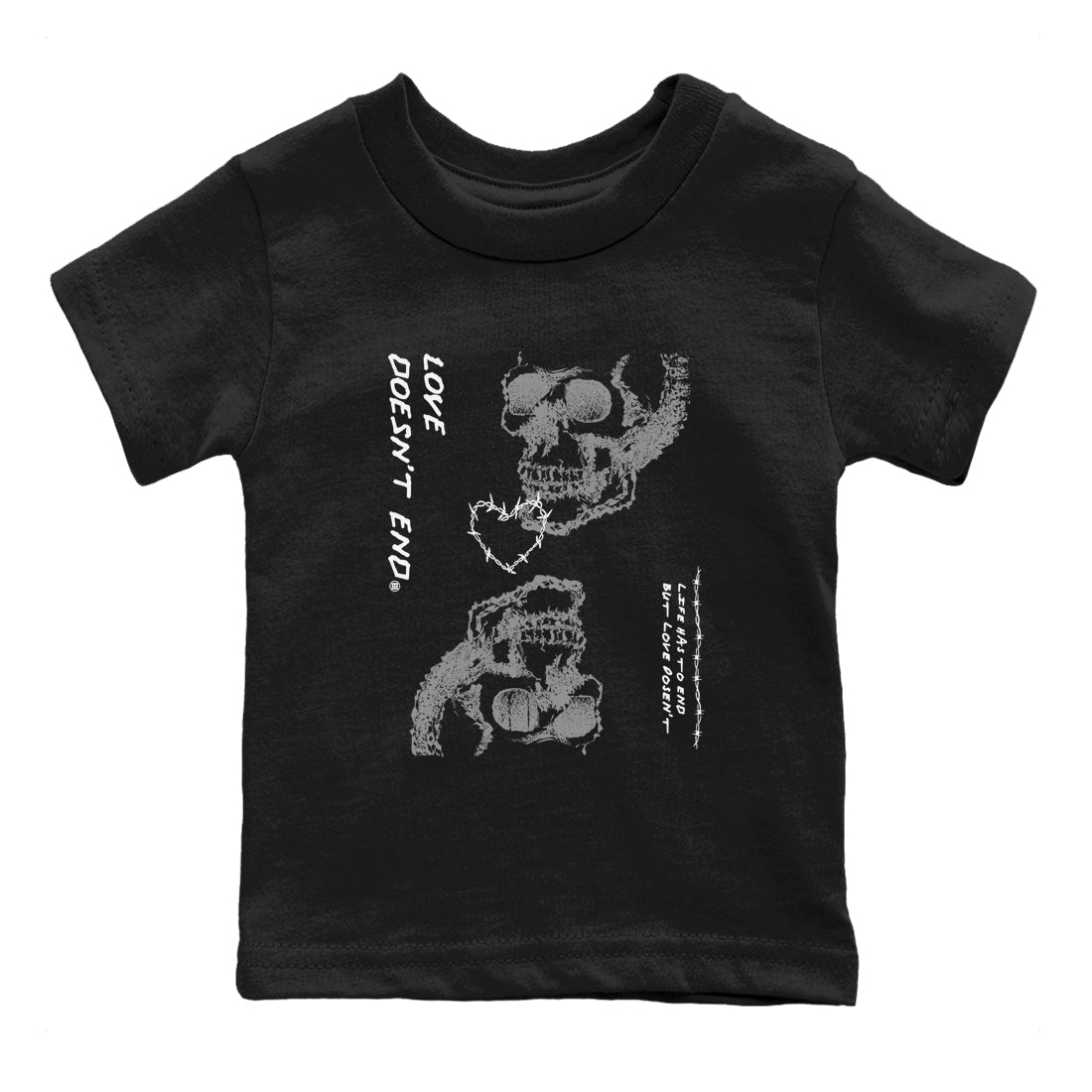 4 Wet Cement shirts to match jordans Love Doesn't End sneaker match tees Air Jordan 4 Retro Wet Cement Drip Gear Zone Youth Baby Black 2 crew neck shirts