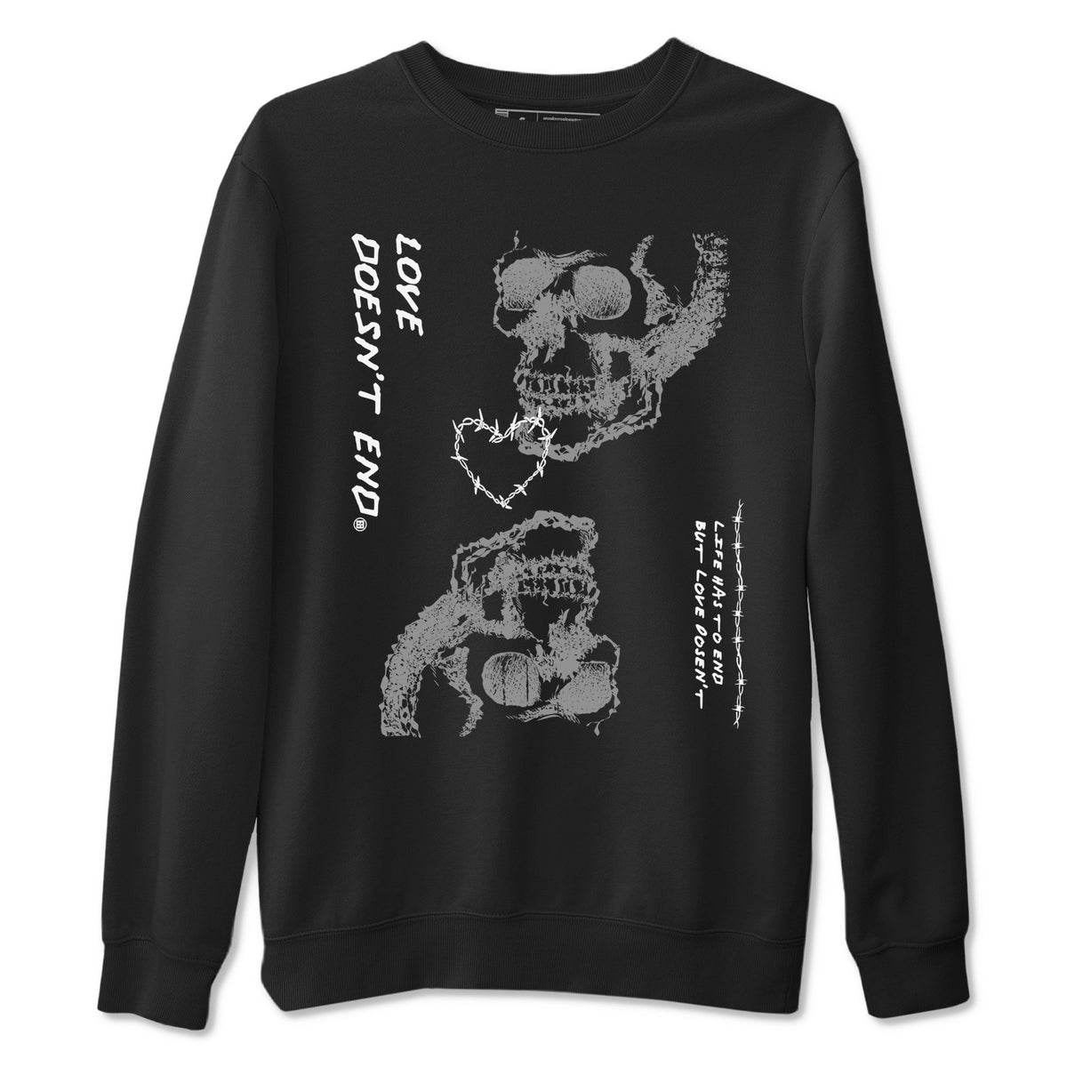 4 Wet Cement shirts to match jordans Love Doesn't End sneaker match tees Air Jordan 4 Retro Wet Cement Drip Gear Zone unisex cotton Black 2 crew neck shirts