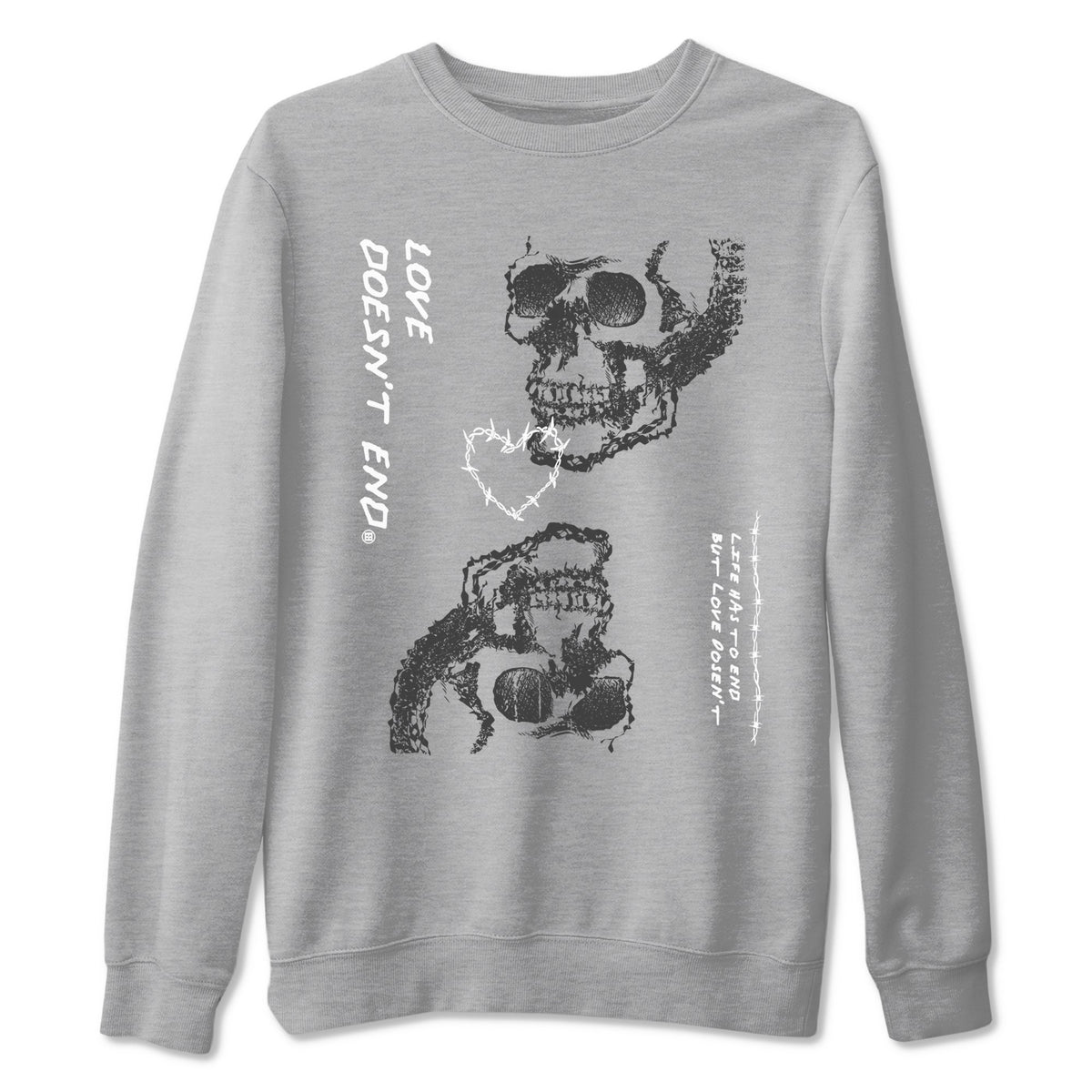 4 Wet Cement shirts to match jordans Love Doesn't End sneaker match tees Air Jordan 4 Retro Wet Cement Drip Gear Zone unisex cotton Heather Grey 2 crew neck shirts