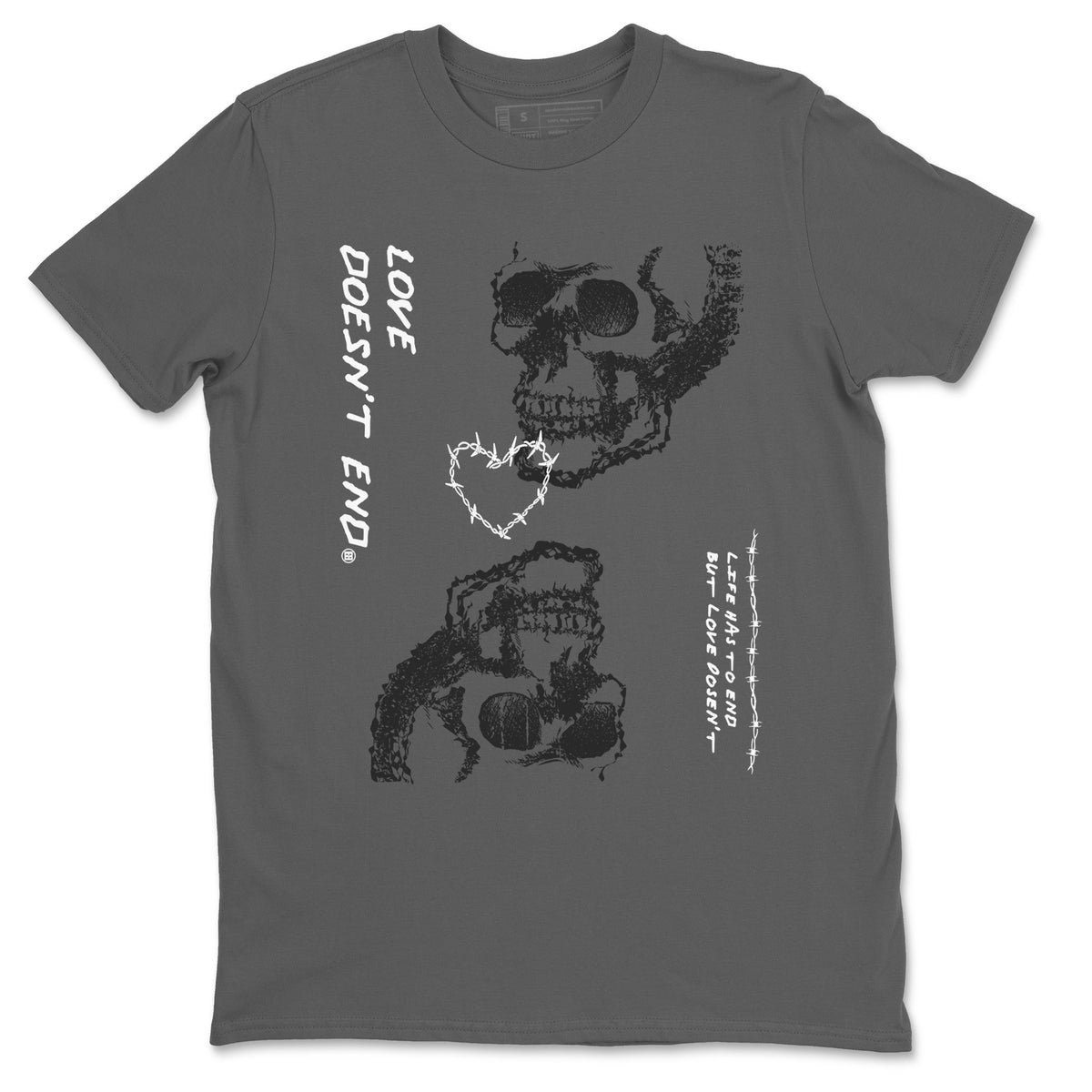 4 Wet Cement shirts to match jordans Love Doesn't End sneaker match tees Air Jordan 4 Retro Wet Cement Drip Gear Zone unisex cotton Cool Grey 2 crew neck shirts