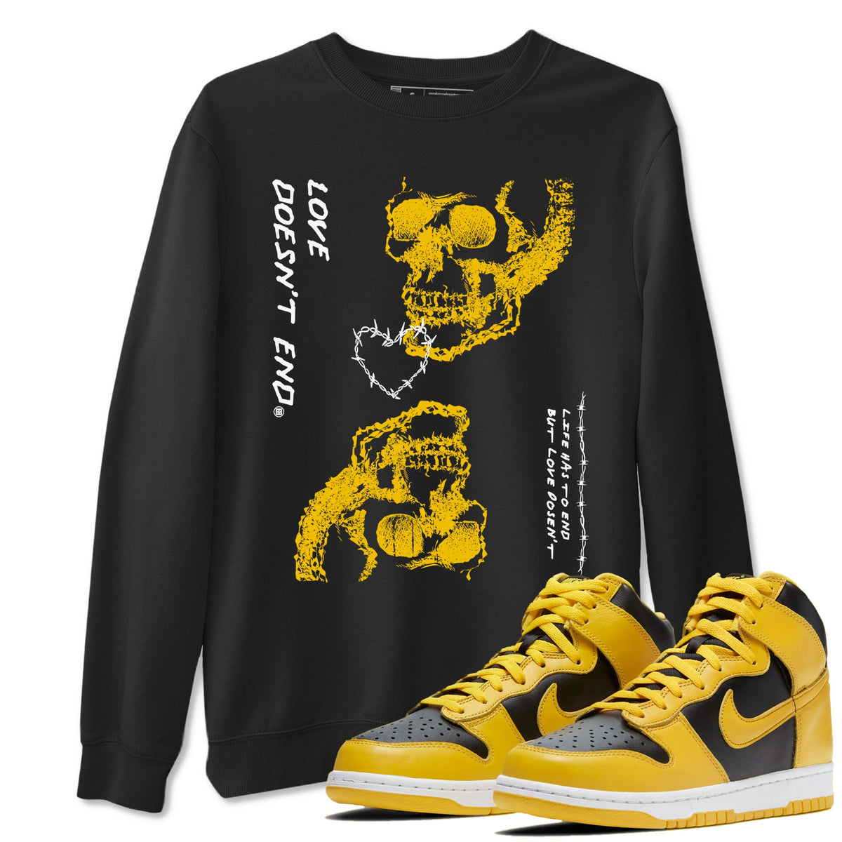 Dunk High Wu Tang shirts to match jordans Love Doesn't End sneaker match tees Dunk High Wu Tang match shoes to clothes Drip Gear Zone unisex cotton Black 1 shirts