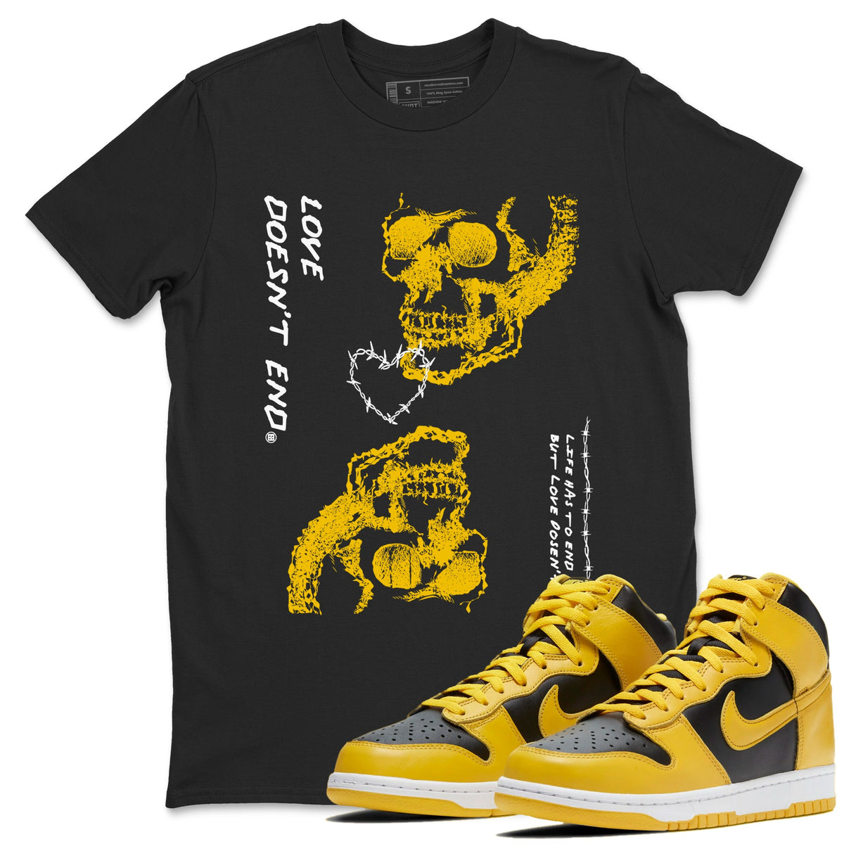 Dunk High Wu Tang shirts to match jordans Love Doesn't End sneaker match tees Dunk High Wu Tang match shoes to clothes Drip Gear Zone unisex cotton Black 1 shirts