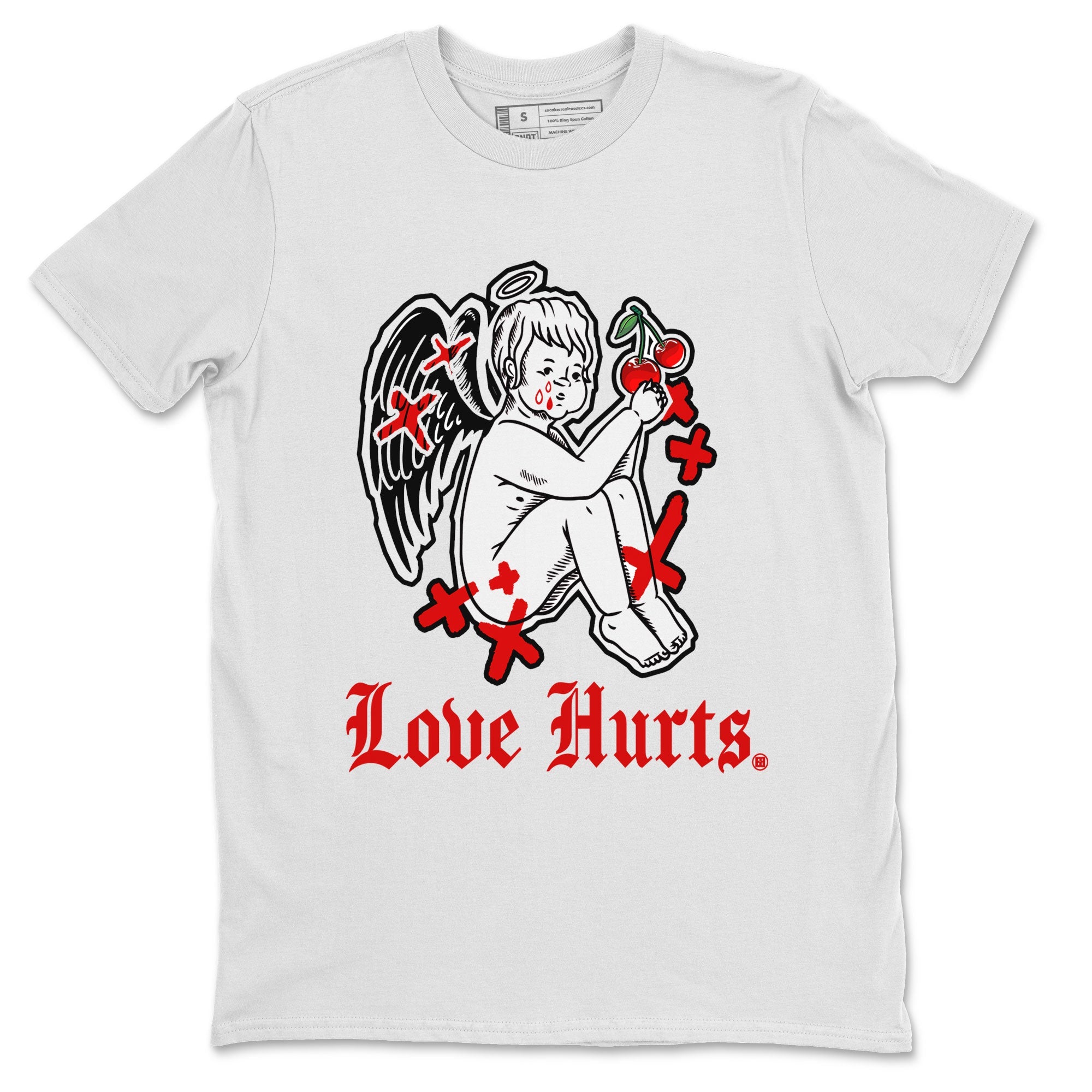 Jordan 12 Cherry shirt to match jordans Love Hurts sneaker release tees Air Jordan 12 Cherry Drip Gear Zone Unisex Streetwear Clothing White 2 T-Shirt