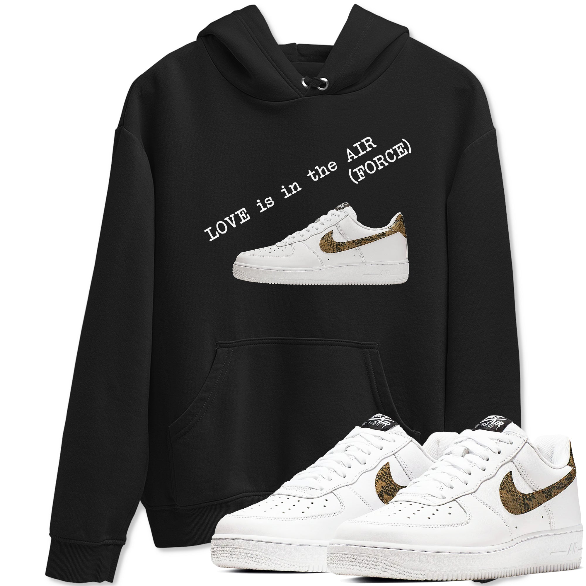 Air Force 1 Ivory Snake shirt to match jordans Love In The Air sneaker tees Air Force 1 Ivory Snake Drip Gear Zone unisex cotton Black 1 crew neck shirt
