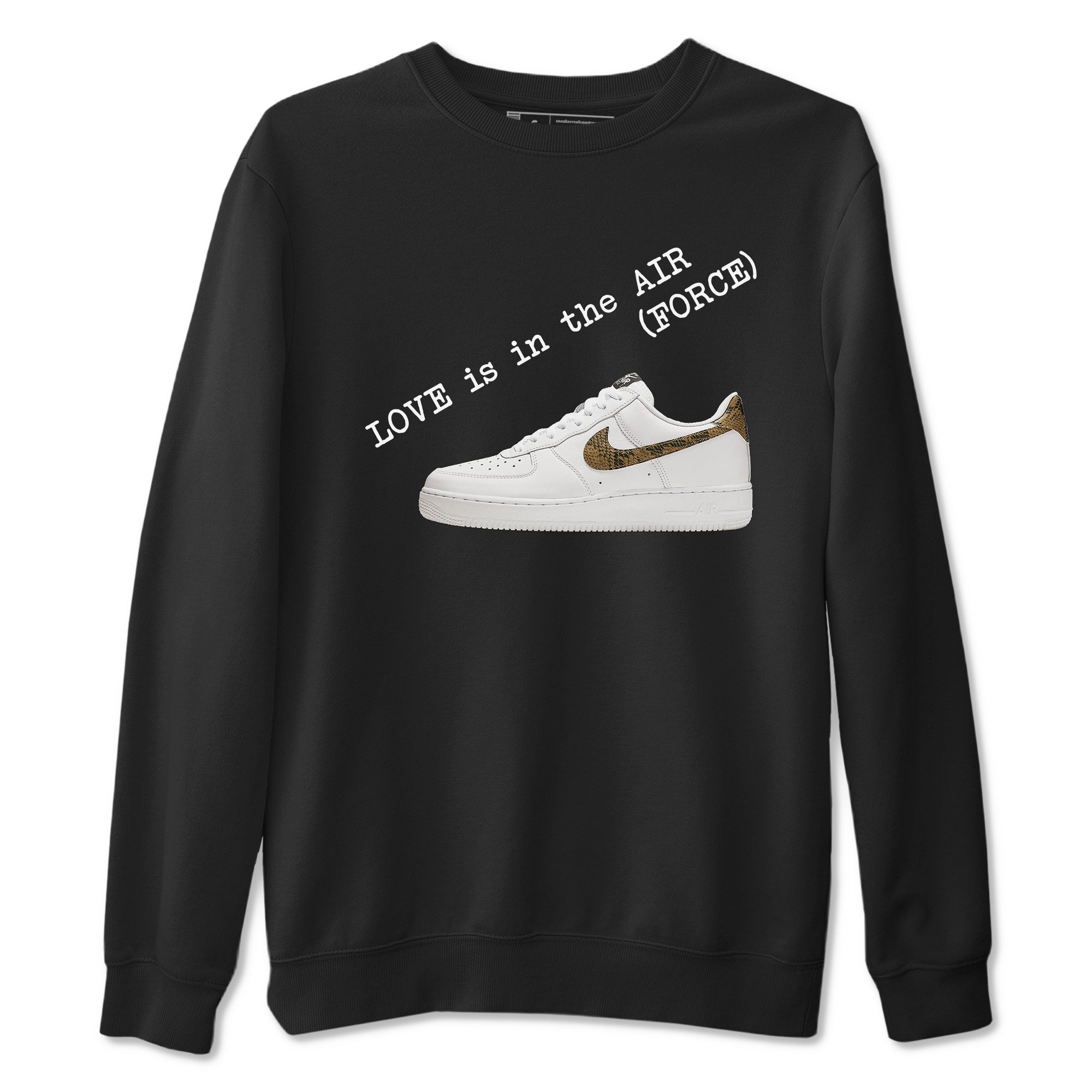 Air Force 1 Ivory Snake shirt to match jordans Love In The Air sneaker tees Air Force 1 Ivory Snake Drip Gear Zone unisex cotton Black 2 crew neck shirt