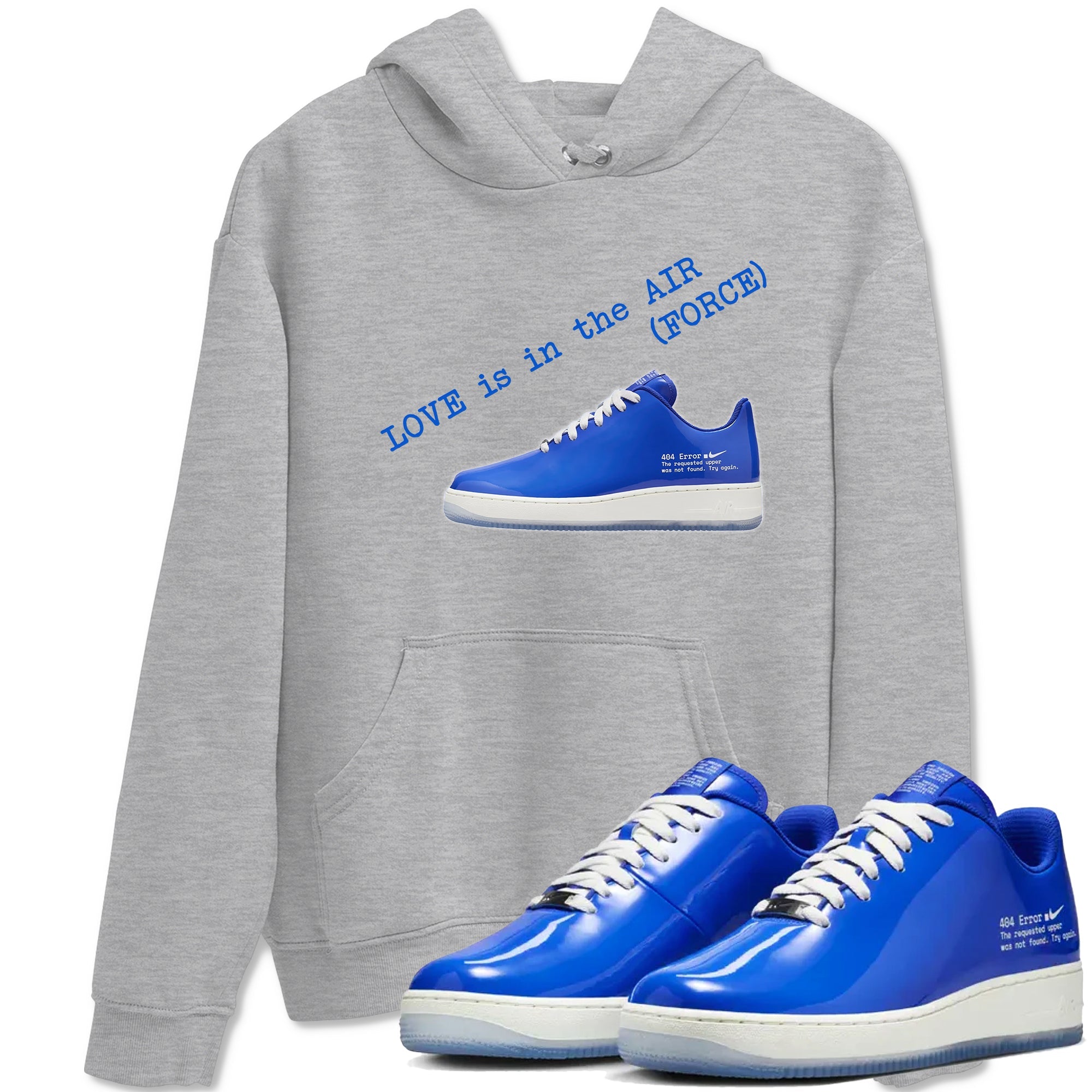 Air Force 1 404 Error shirt to match jordans Love Is In The Air sneaker tees Air Force 1 404 Error Drip Gear Zone unisex cotton Heather Grey 1 crew neck shirt