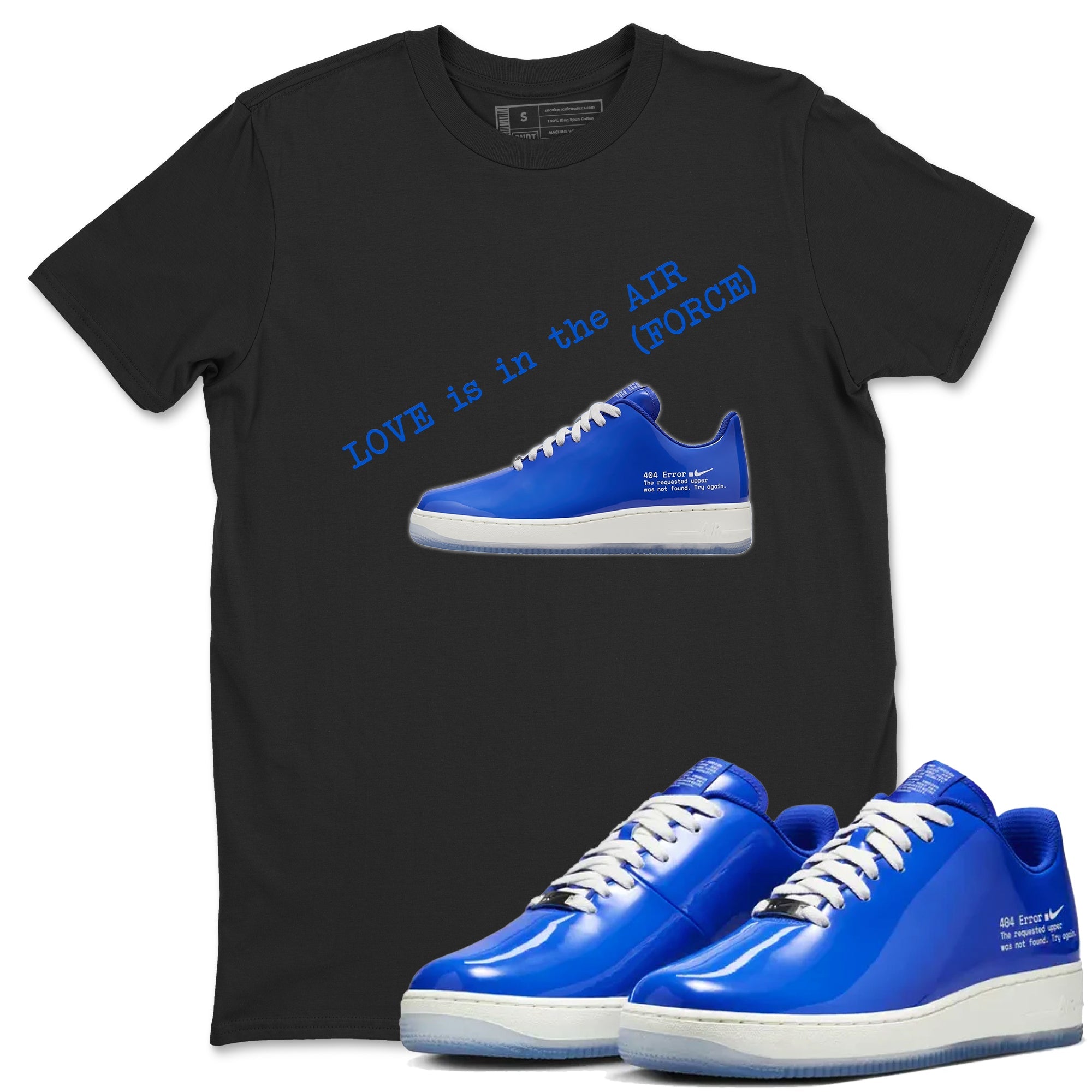 Air Force 1 404 Error shirt to match jordans Love Is In The Air sneaker tees Air Force 1 404 Error Drip Gear Zone unisex cotton Black 1 crew neck shirt
