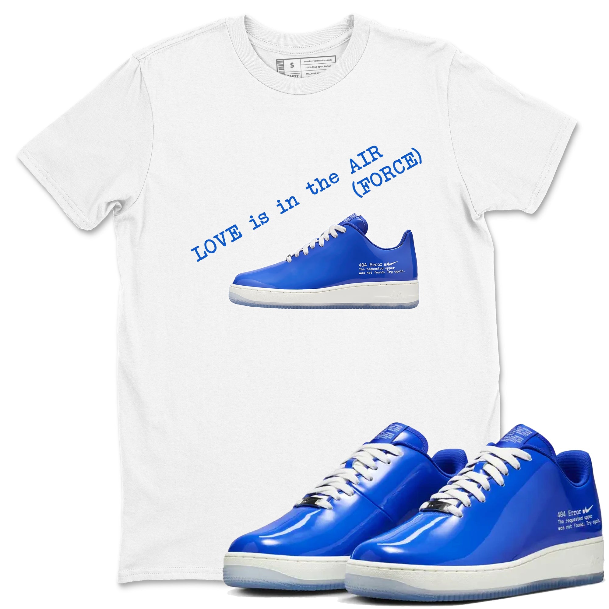 Air Force 1 404 Error shirt to match jordans Love Is In The Air sneaker tees Air Force 1 404 Error Drip Gear Zone unisex cotton White 1 crew neck shirt