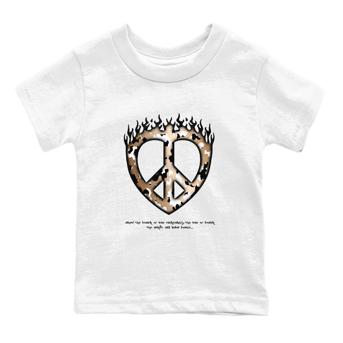 Foams One Metallic Copper shirts to match jordans Love Peace sneaker match tees Air Foamposite One Metallic Copper match shoes to clothes Drip Gear Zone Youth Baby White 2 tee
