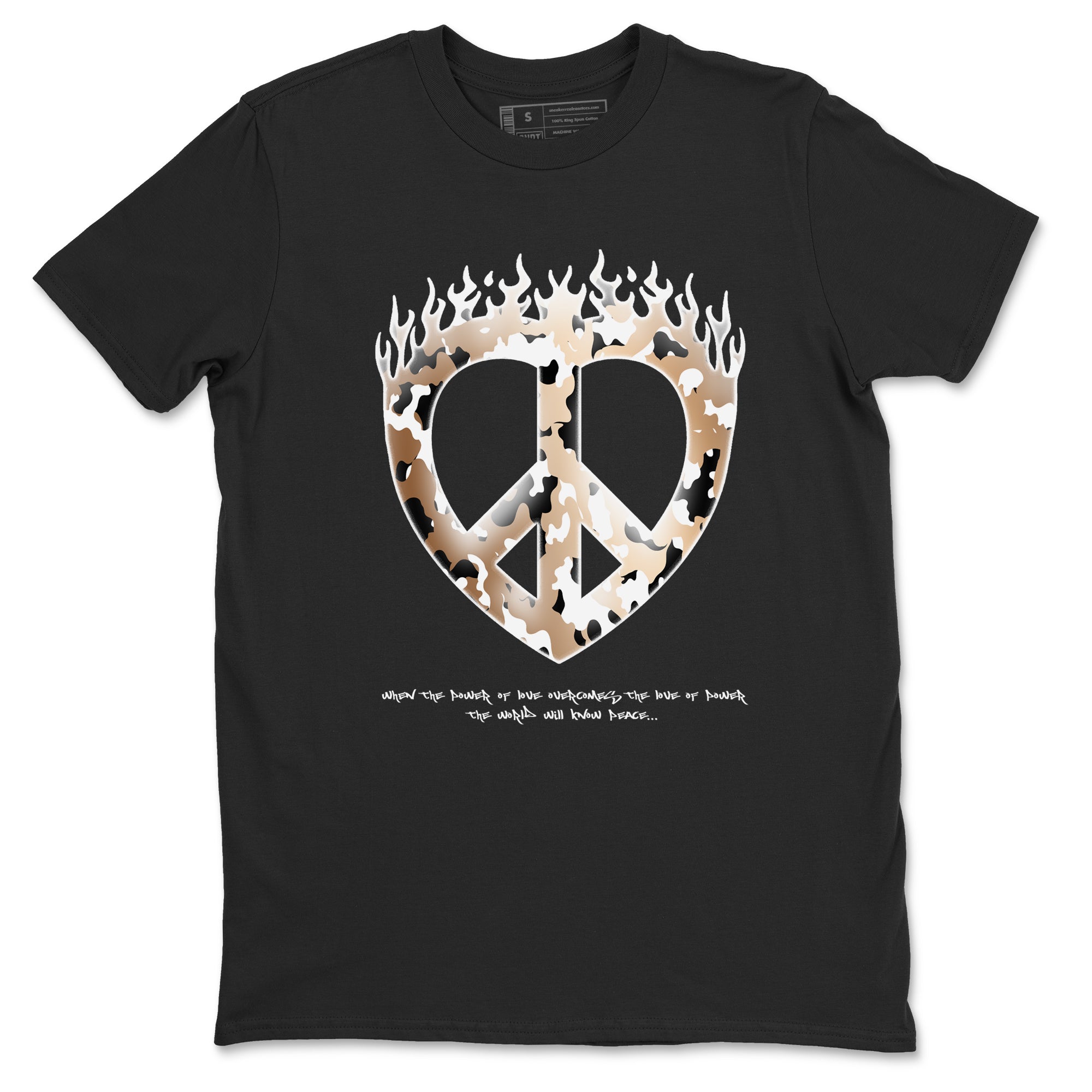 Foams One Metallic Copper shirts to match jordans Love Peace sneaker match tees Air Foamposite One Metallic Copper match shoes to clothes Drip Gear Zone unisex cotton Black 2 shirts
