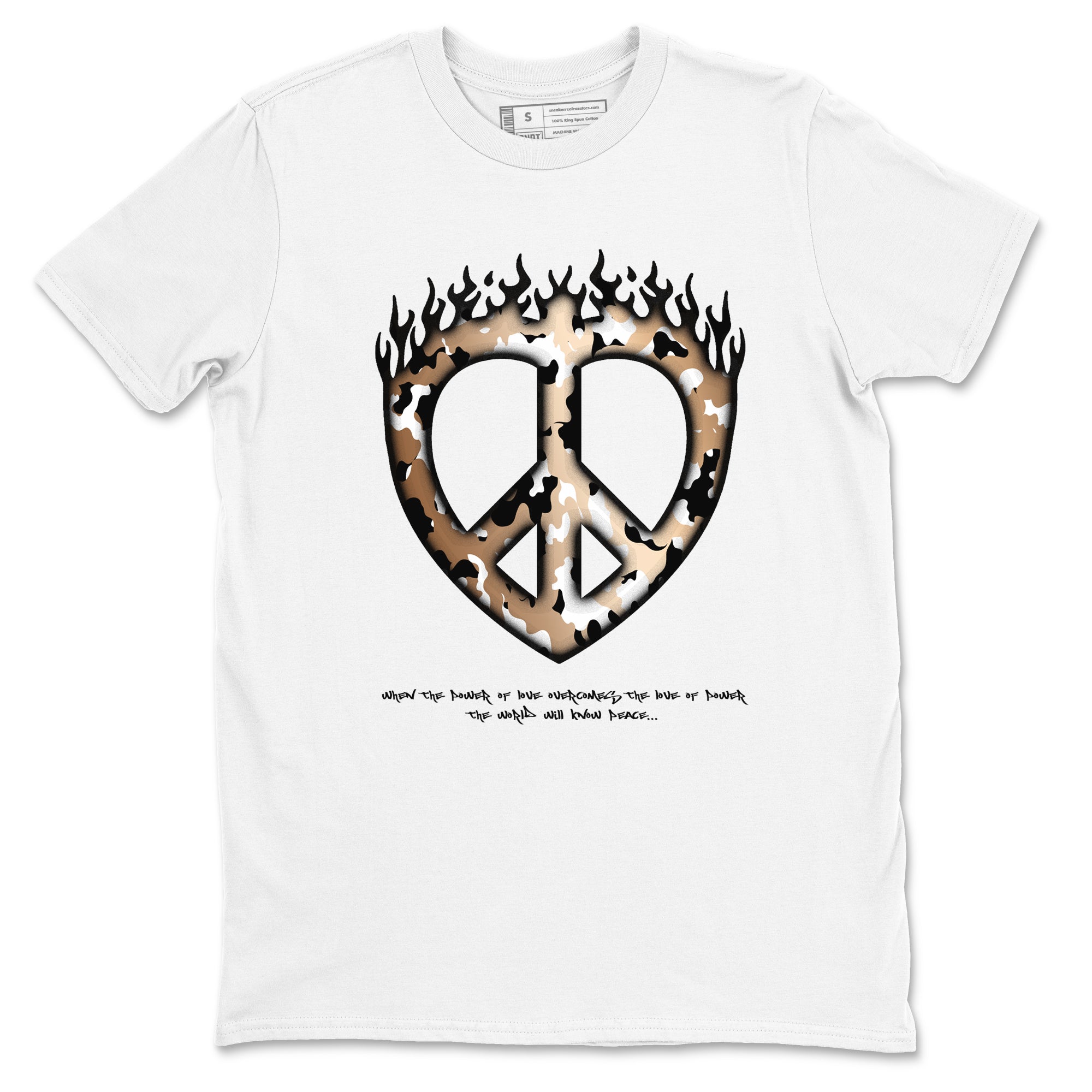 Foams One Metallic Copper shirts to match jordans Love Peace sneaker match tees Air Foamposite One Metallic Copper match shoes to clothes Drip Gear Zone unisex cotton White 2 shirts