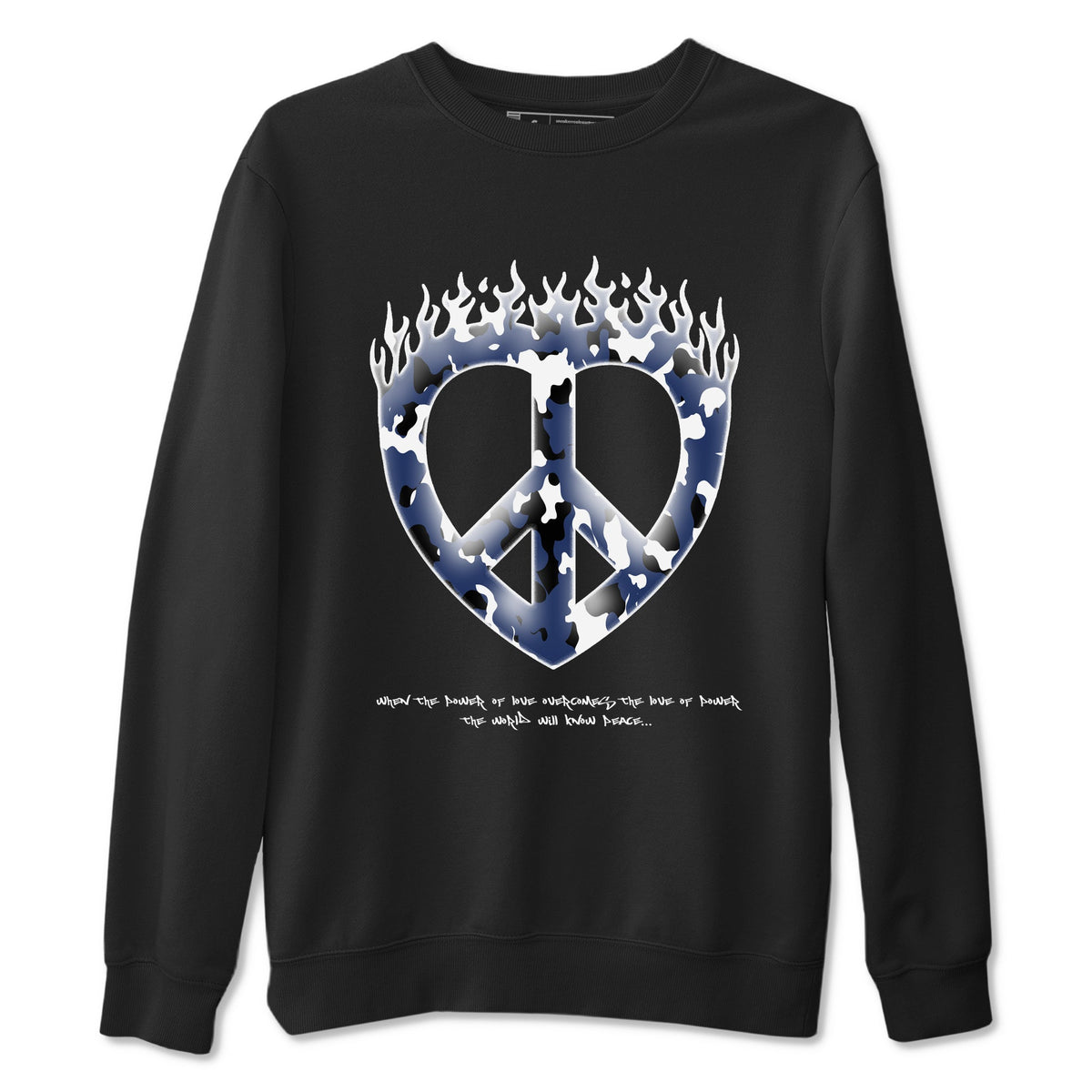 1s Midnight Navy shirts to match jordans Love Peace sneaker match tees Air Jordan 1 Midnight Navy match shoes to clothes Drip Gear Zone unisex cotton Black 2 shirts