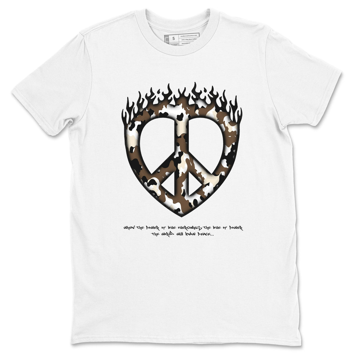 1s Low OG Mocha shirts to match jordans Love Peace sneaker match tees Air Jordan 1 Mocha match shoes to clothes Drip Gear Zone unisex cotton White 2 shirts