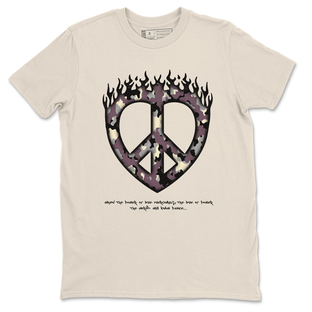 3s A Ma Maniere x Black shirts to match jordans Love Peace sneaker match tees A Ma Maniere x Air Jordan 3 “While You Were Sleeping”Sneaker Release Tees unisex cotton Natural 2 crew neck shirts