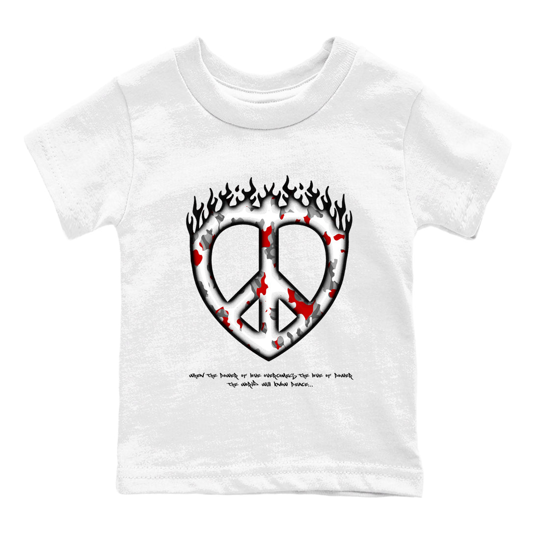 3s Cement Grey shirts to match jordans Love Peace sneaker match tees Air Jordan 3 Cement Grey Drip Gear Zone Youth Baby White 2 crew neck shirts