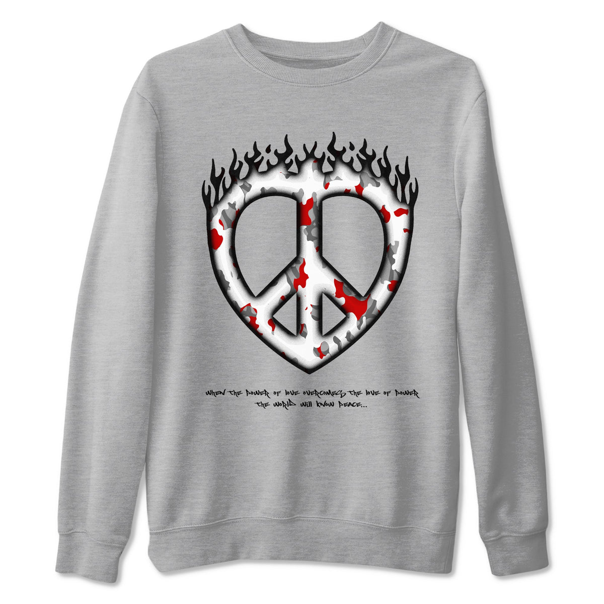 3s Cement Grey shirts to match jordans Love Peace sneaker match tees Air Jordan 3 Cement Grey Drip Gear Zone unisex cotton Heather Grey 2 crew neck shirts
