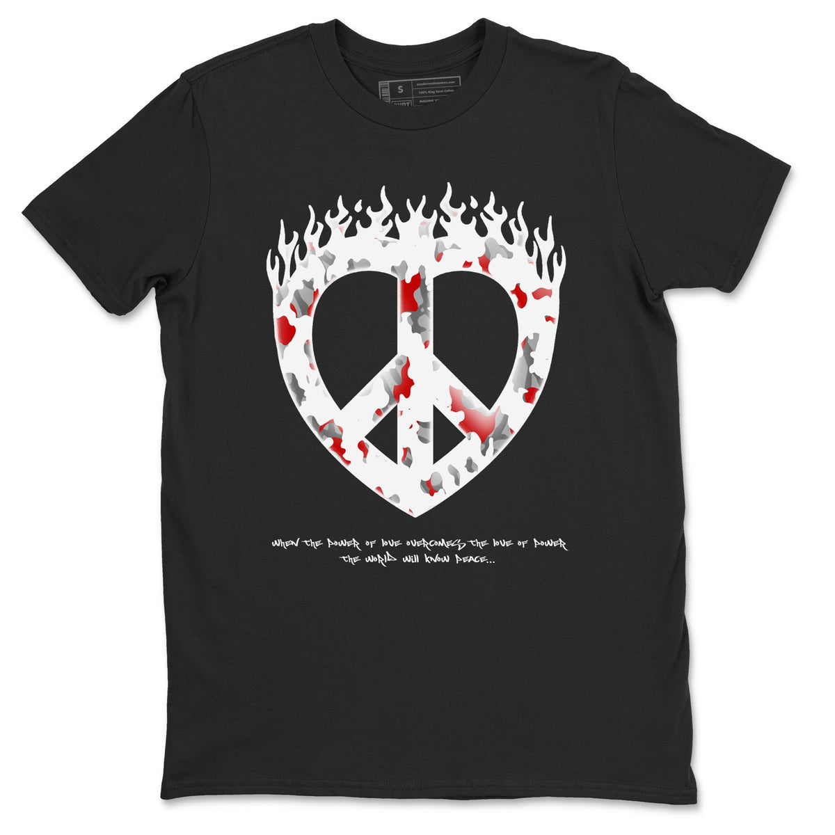 3s Cement Grey shirts to match jordans Love Peace sneaker match tees Air Jordan 3 Cement Grey Drip Gear Zone unisex cotton Black 2 crew neck shirts