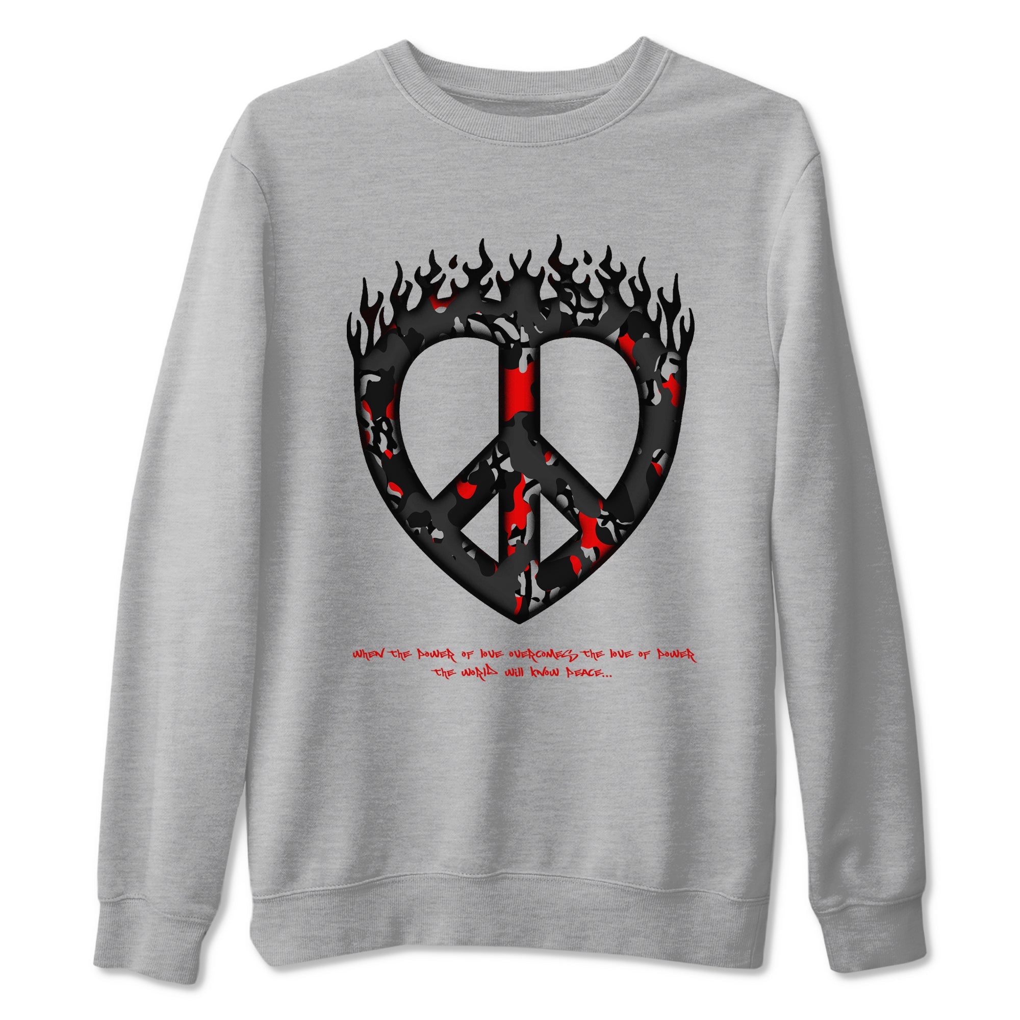 4s Black Cement shirts to match jordans Love Peace sneaker match tees Air Jordan 4 Black Cement match shoes to clothes Drip Gear Zone unisex cotton Heather Grey 2 shirts
