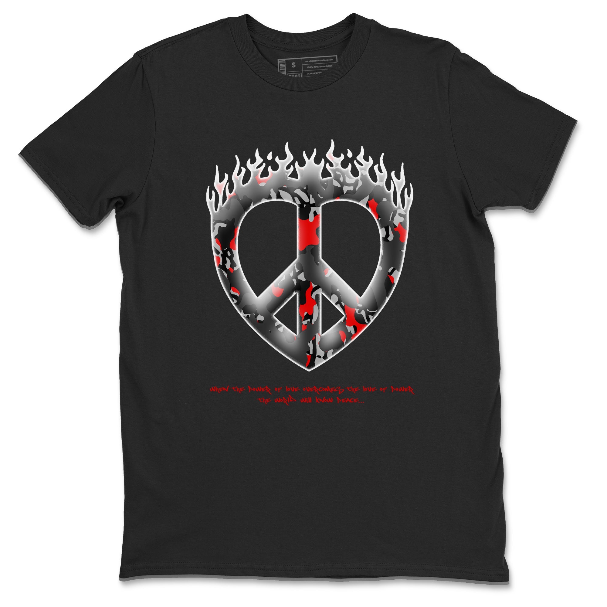 4s Black Cement shirts to match jordans Love Peace sneaker match tees Air Jordan 4 Black Cement match shoes to clothes Drip Gear Zone unisex cotton Black 2 shirts